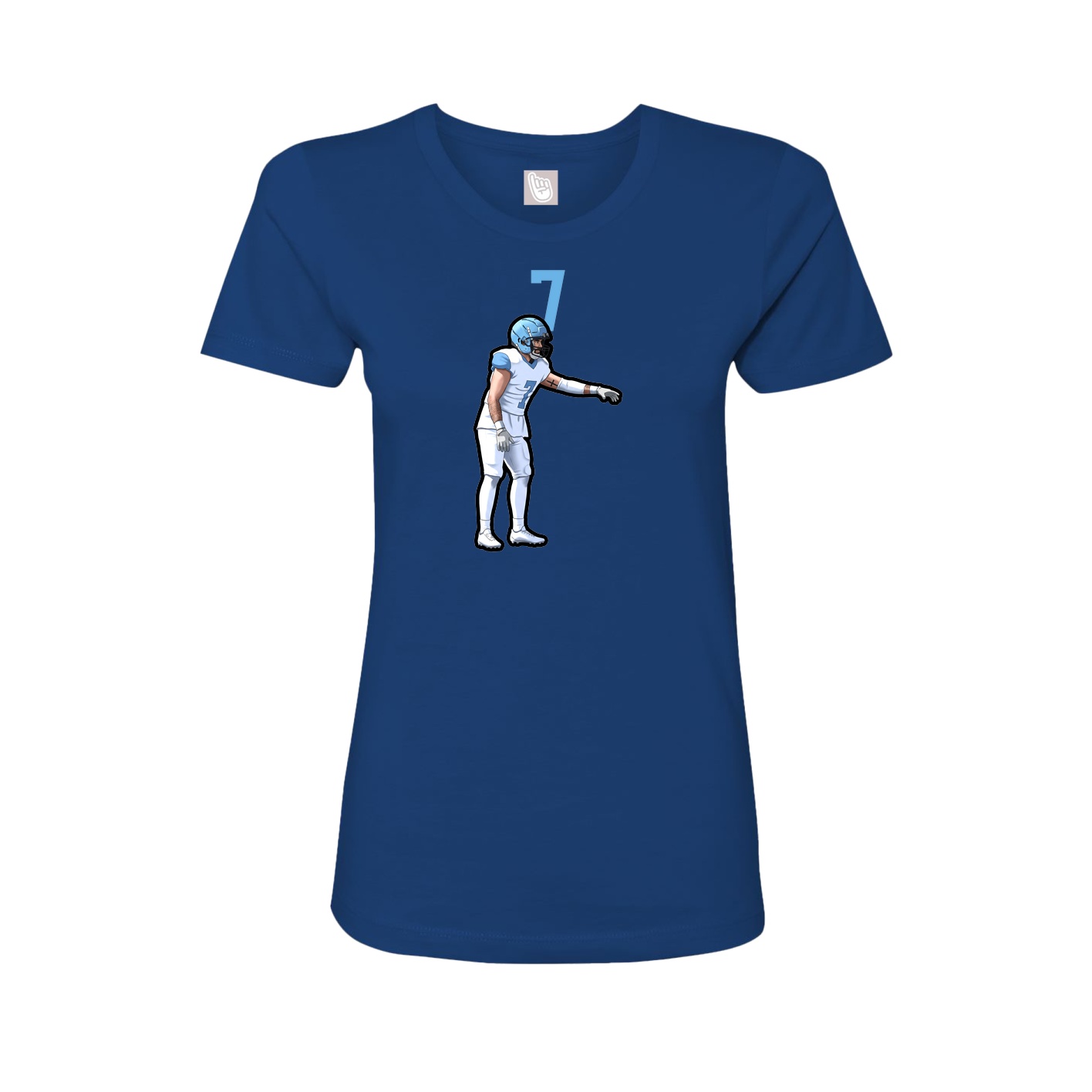 Fitted Women's Tee — Number Top in Royal