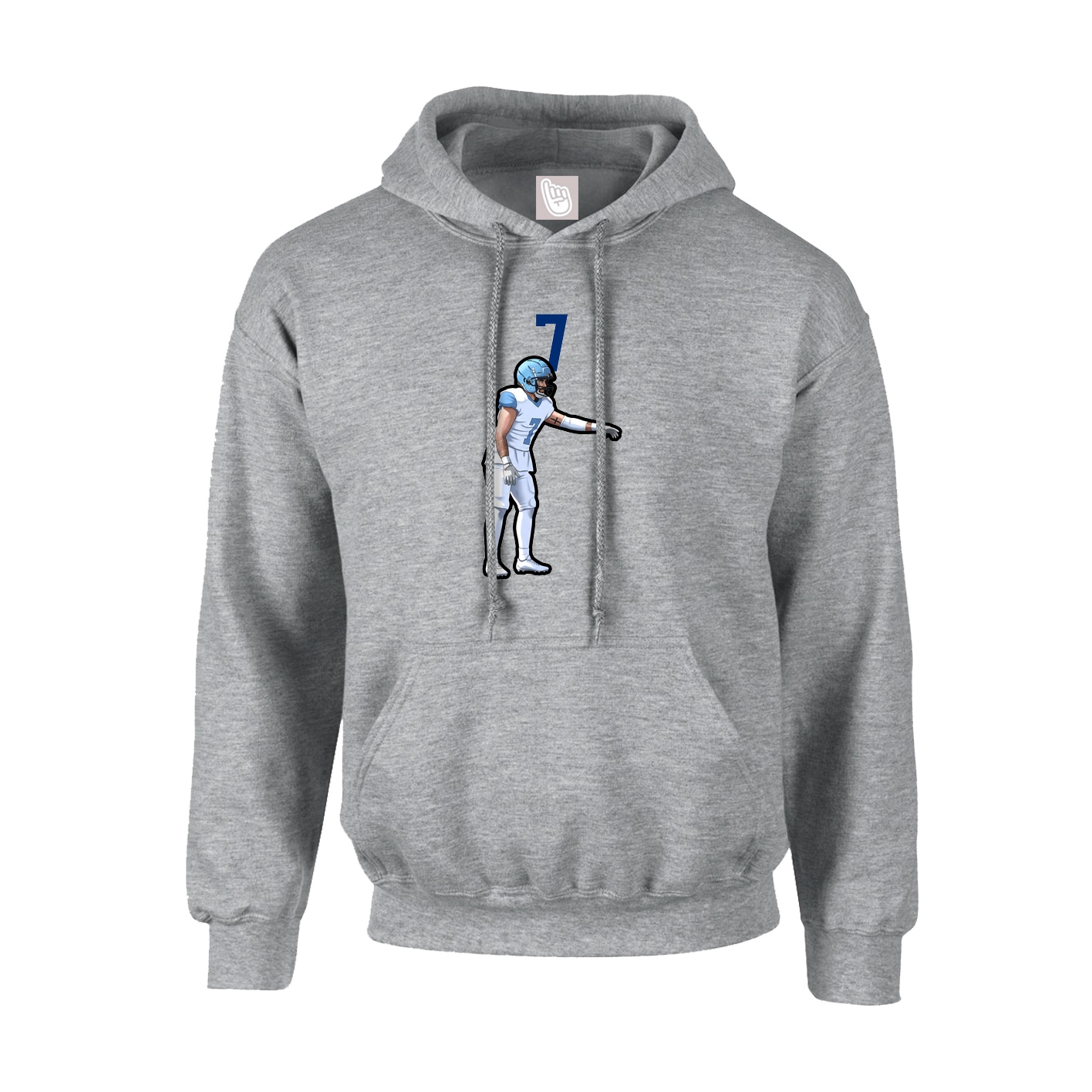 Hoodie — Number Top in Grey