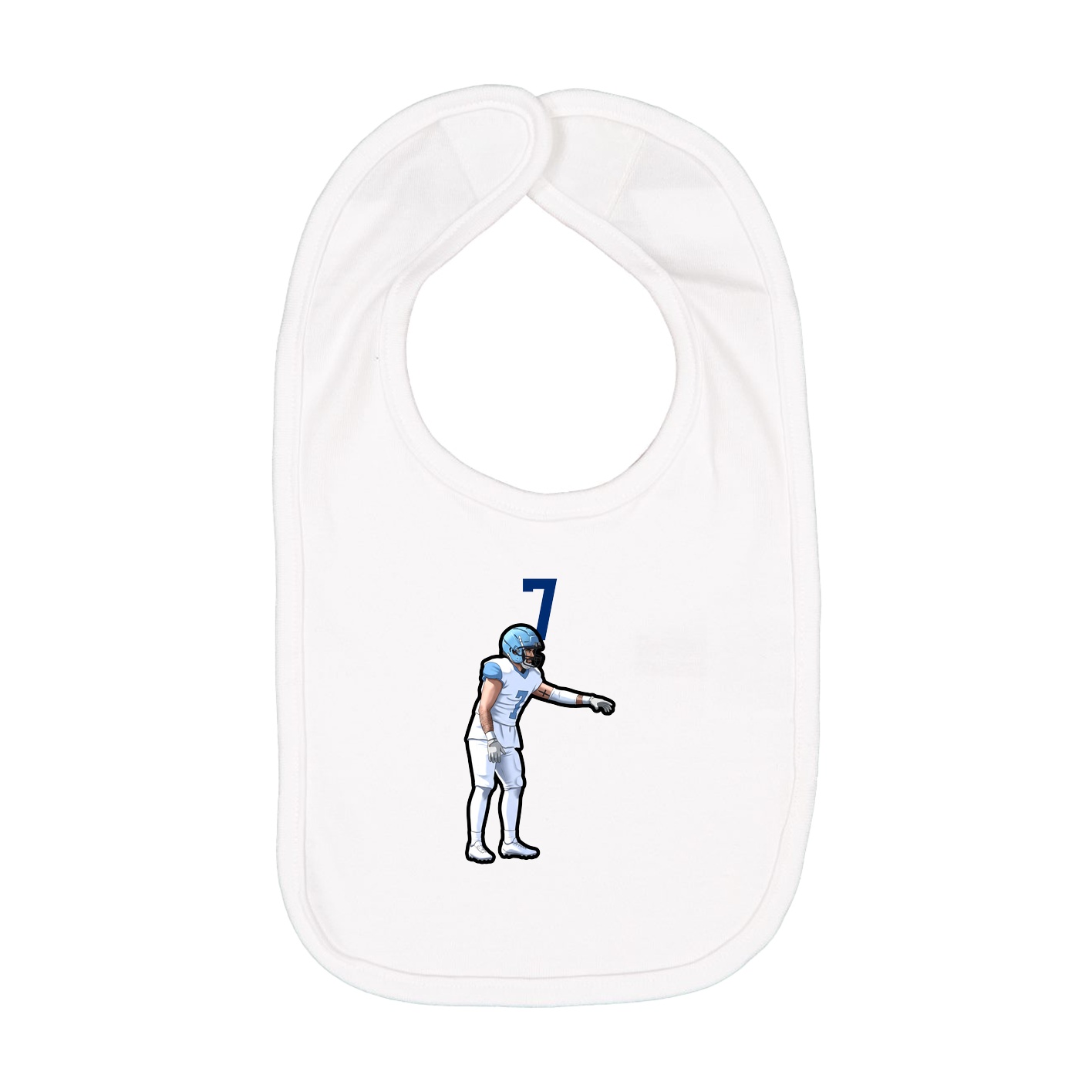 Infant Bib — Number Top in White