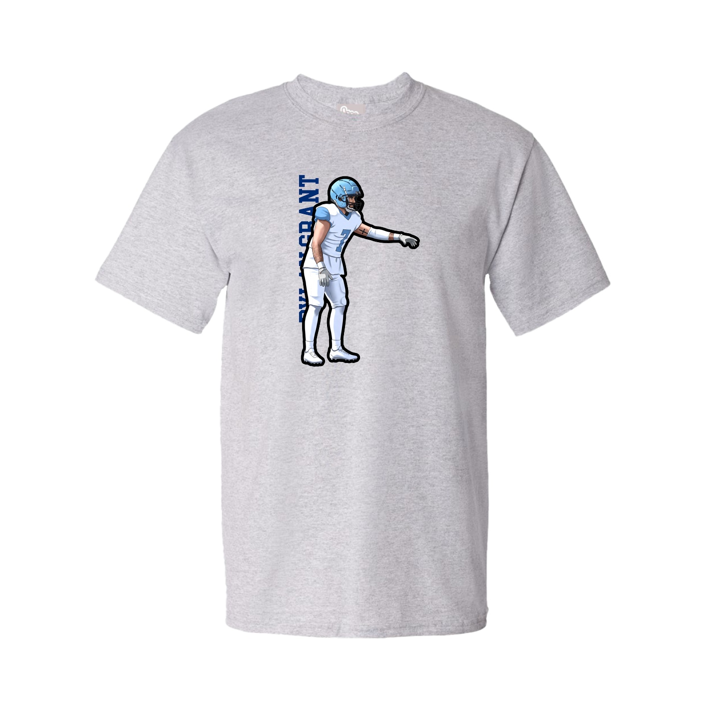 Tee — Name Vertical in Grey