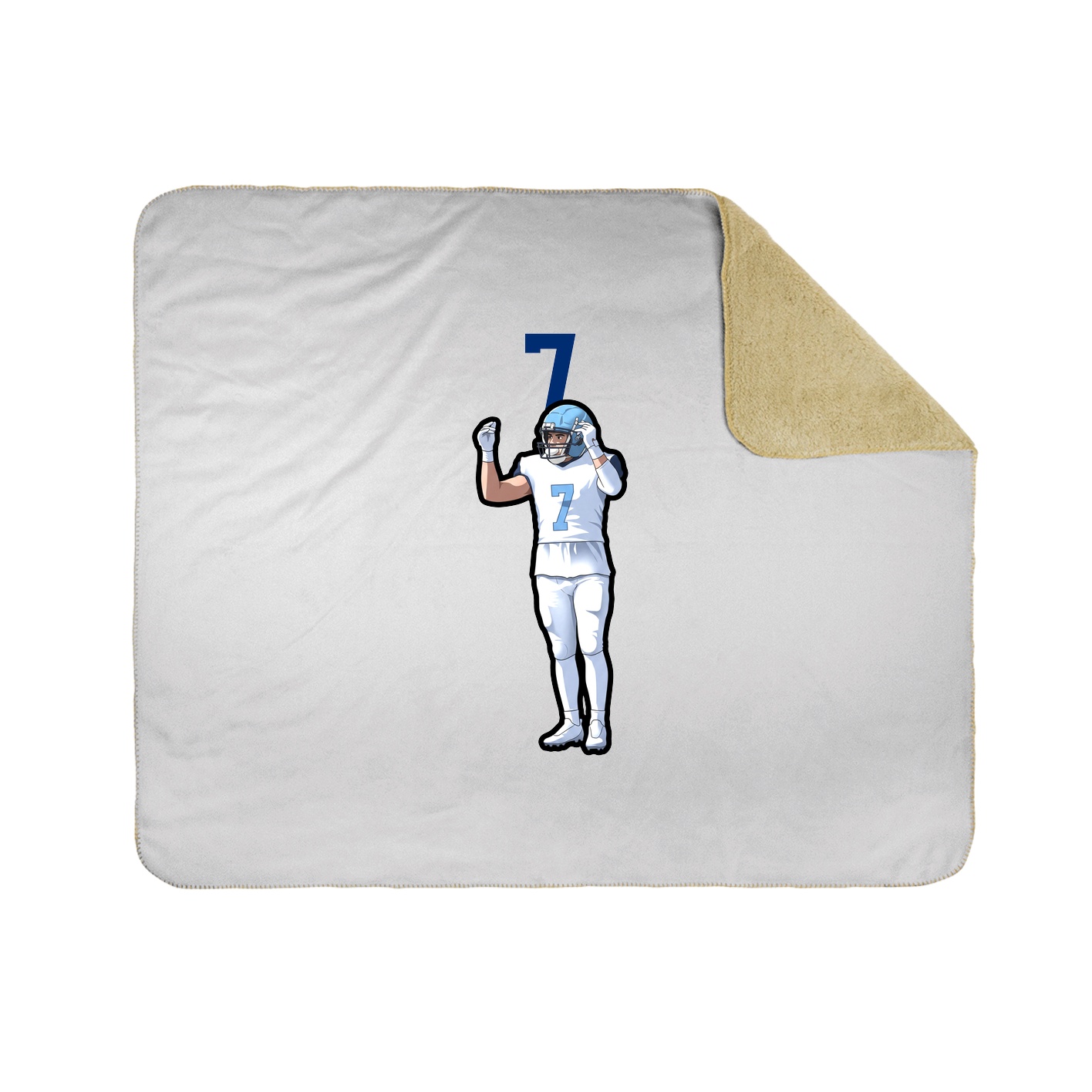 Throw Blanket — Number Top in White