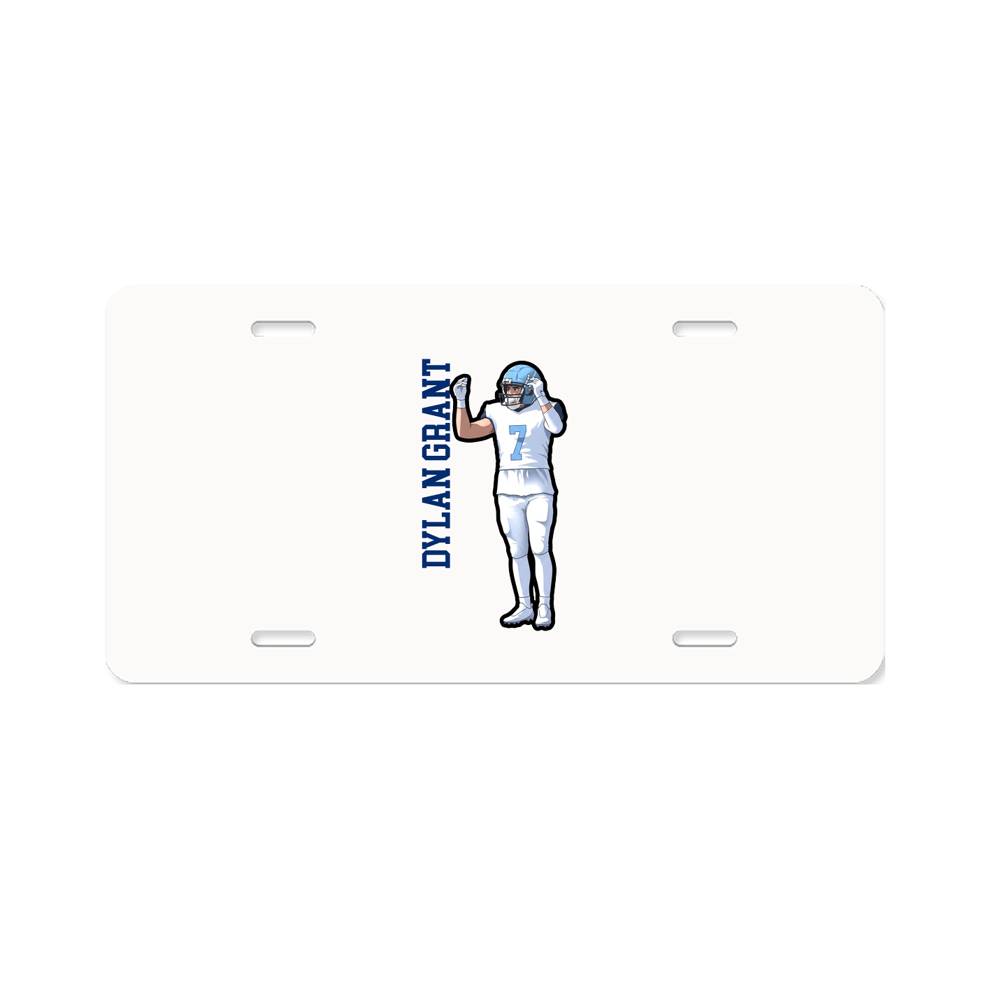 License Plate — Name Vertical in Classic