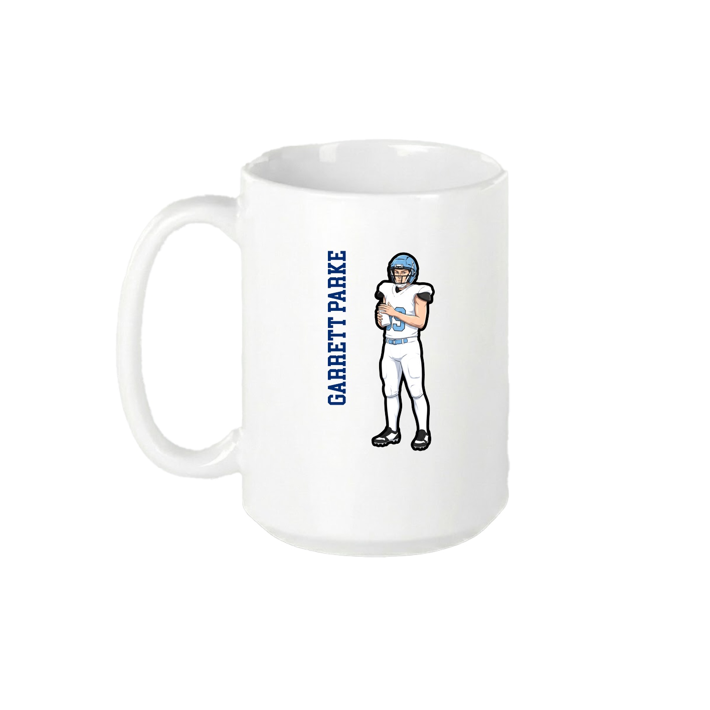 15oz Coffee Mug — Name Vertical in White