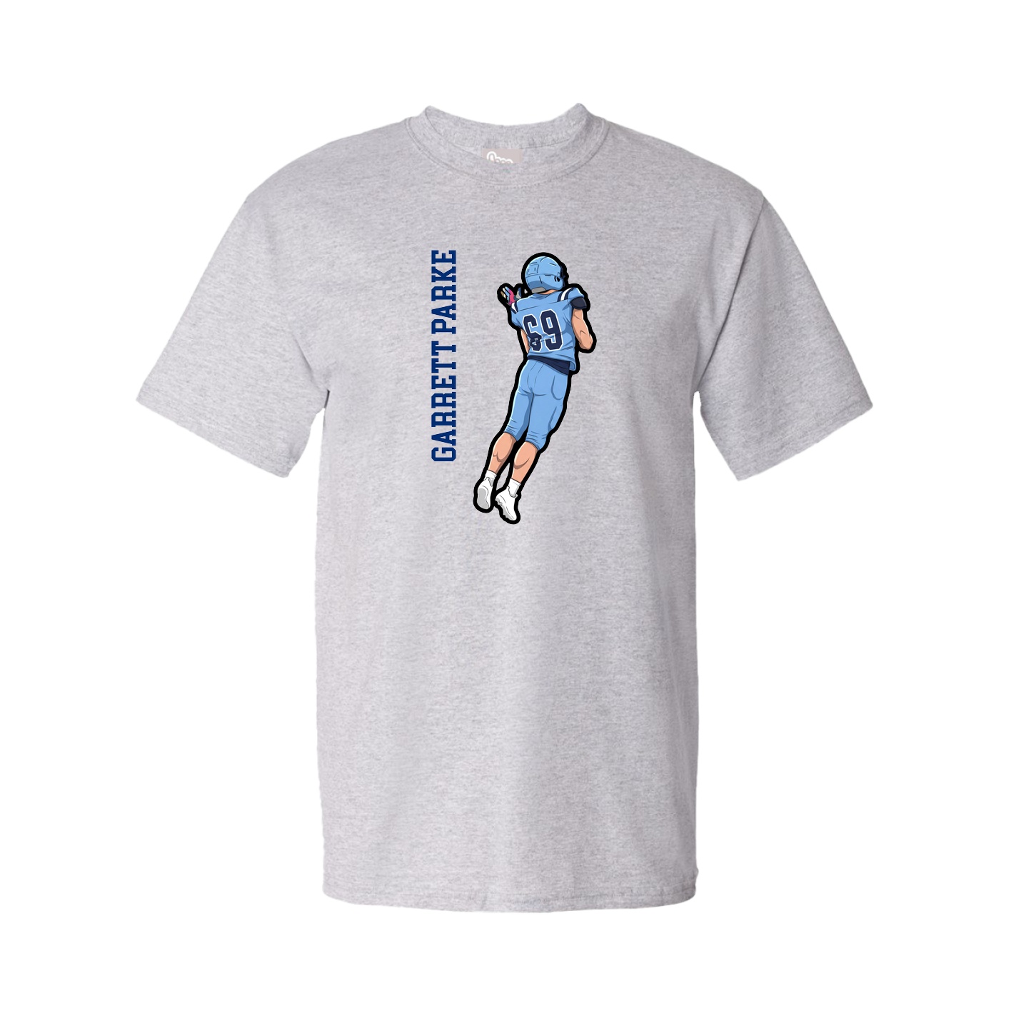 Tee — Name Vertical in Grey
