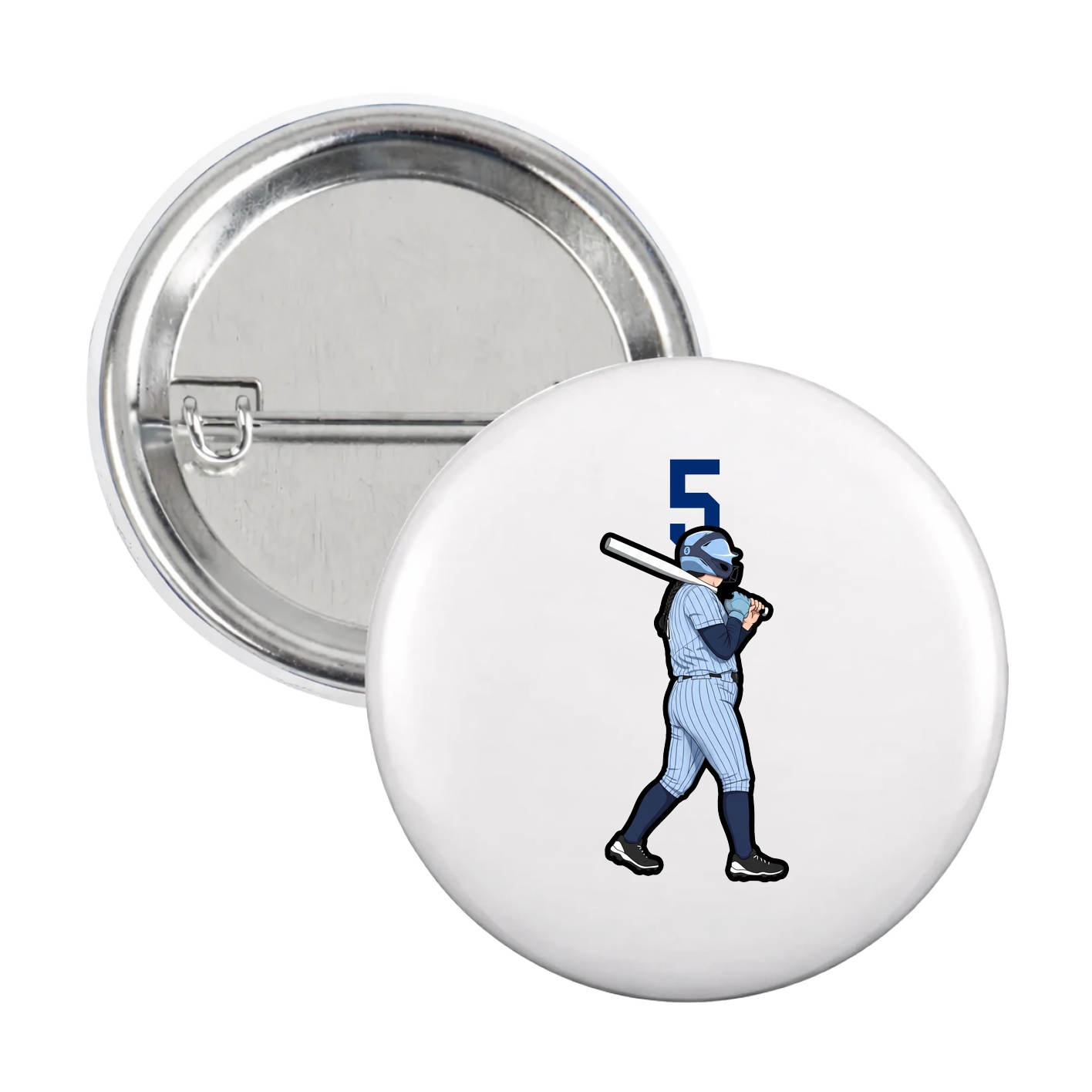 Game Day Button — Number Top in White