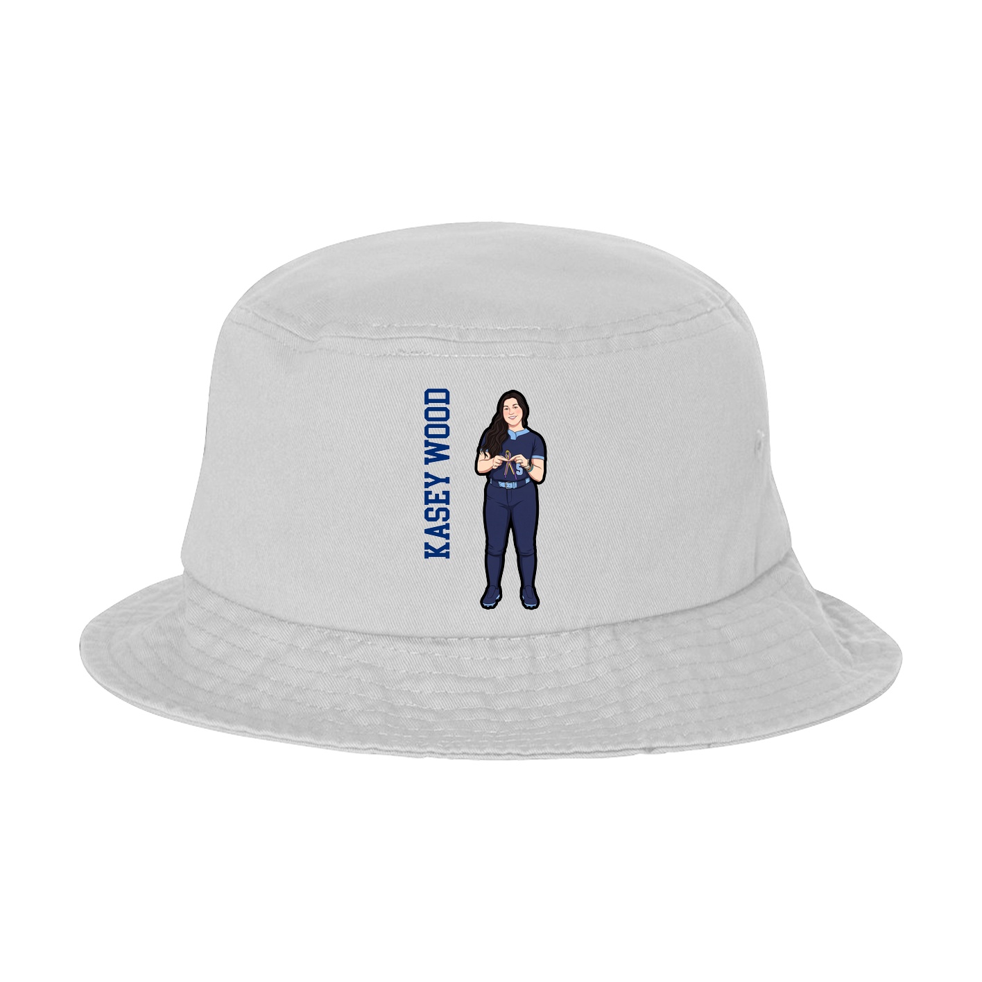 Bucket Cap — Name Vertical in White
