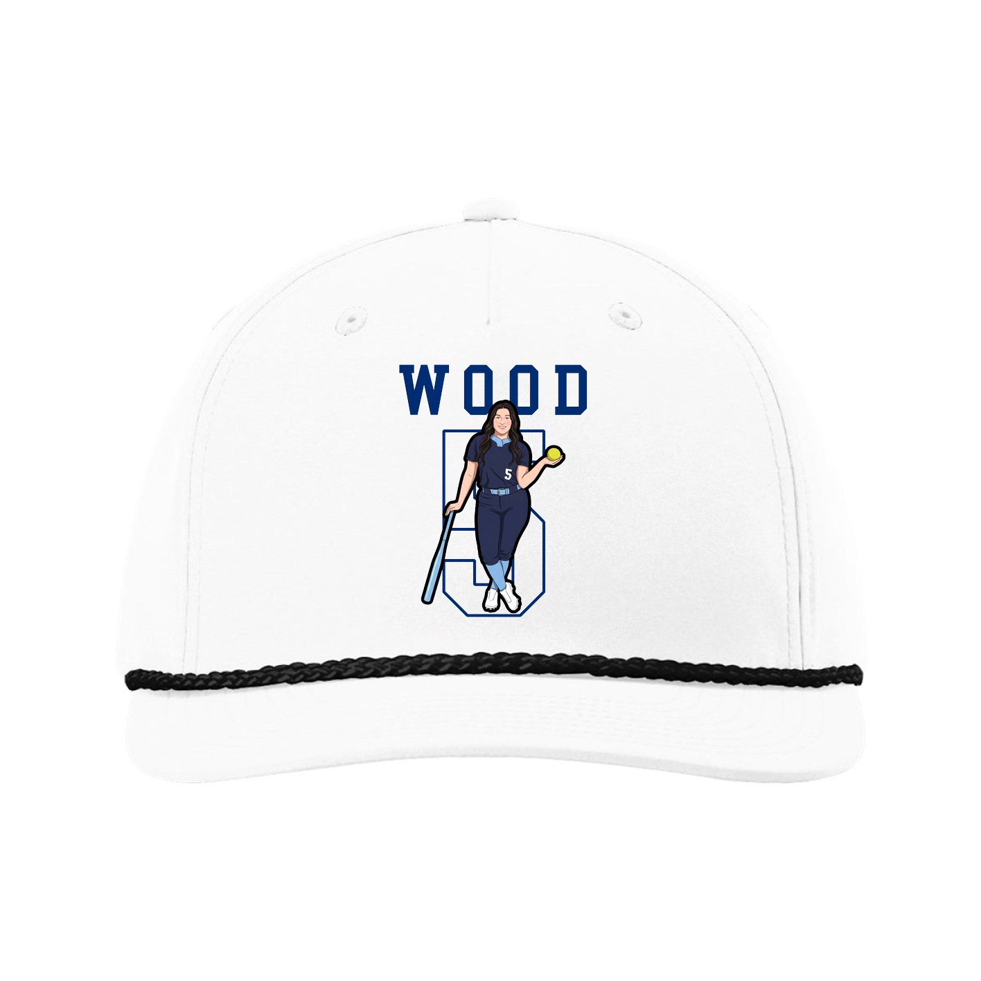 Five-Panel Classic Rope Cap — Shirsey in White