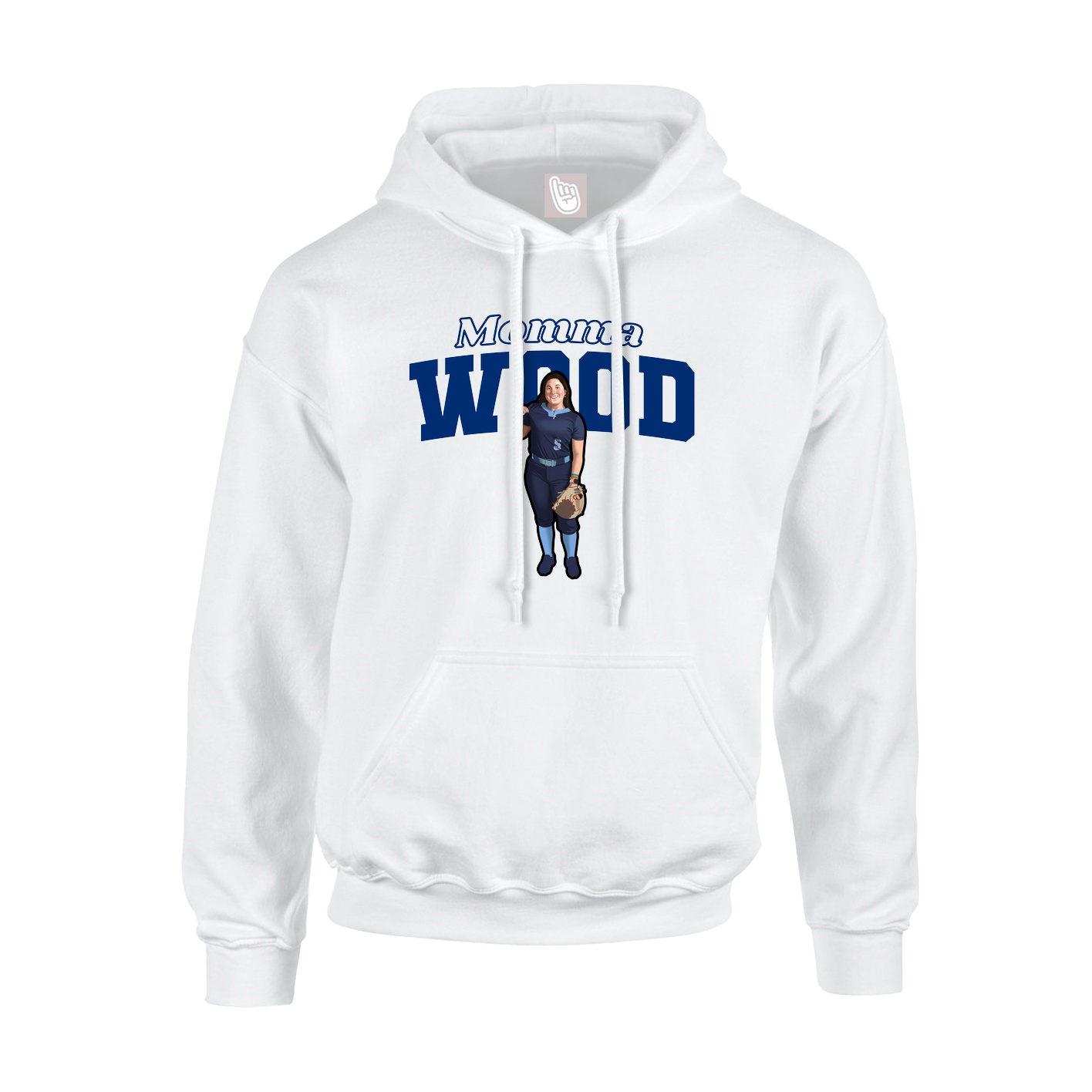 Youth Hoodie — Mothers Day Block in White