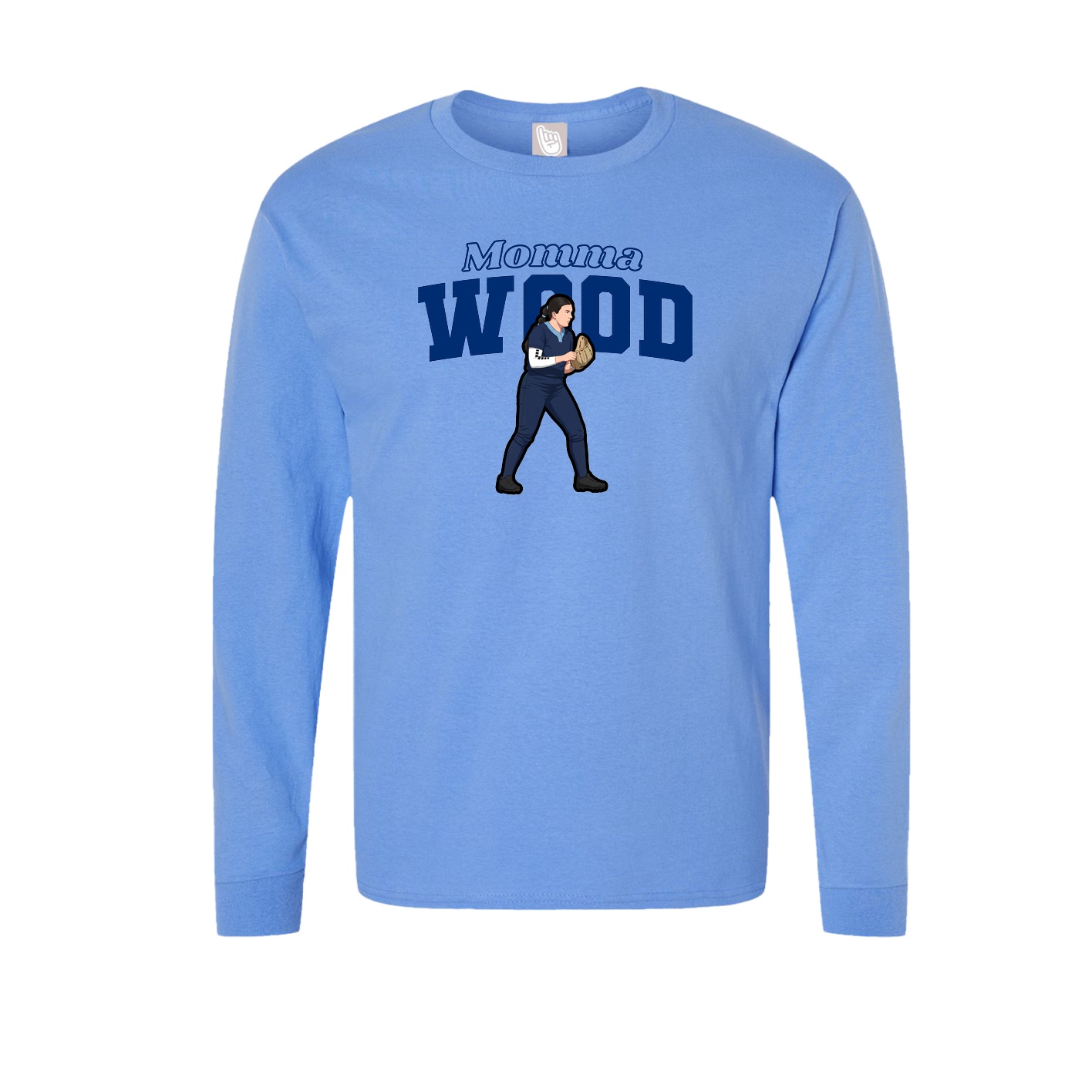 Long Sleeve Tee — Mothers Day Block in Powder Blue