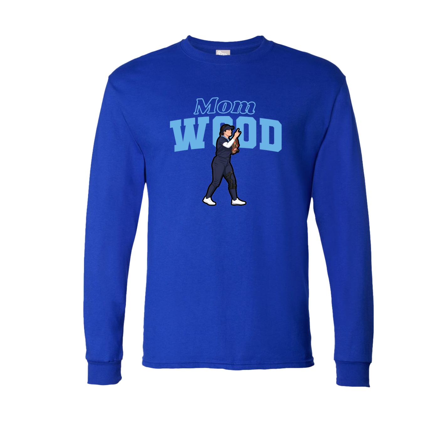 Long Sleeve Tee — Mothers Day Block in Royal