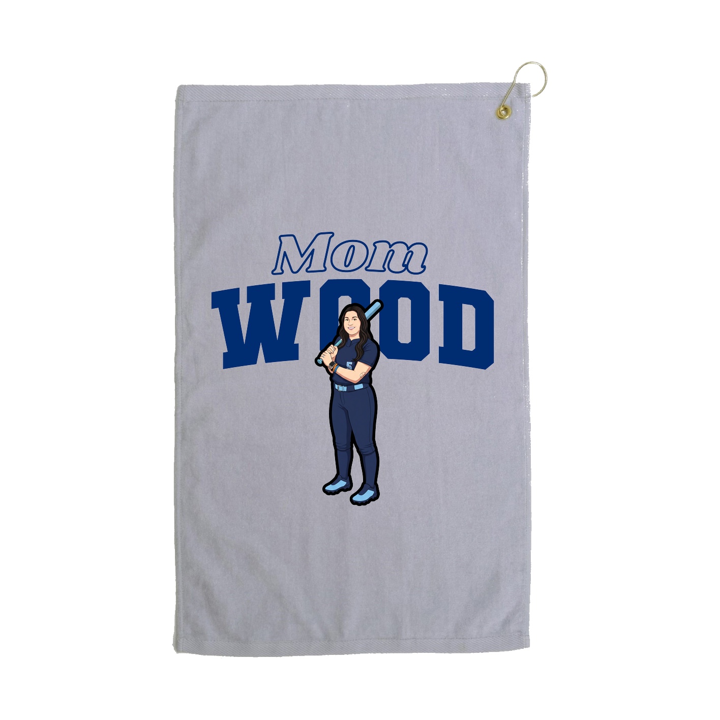 Golf Towel — Mothers Day Block in Grey