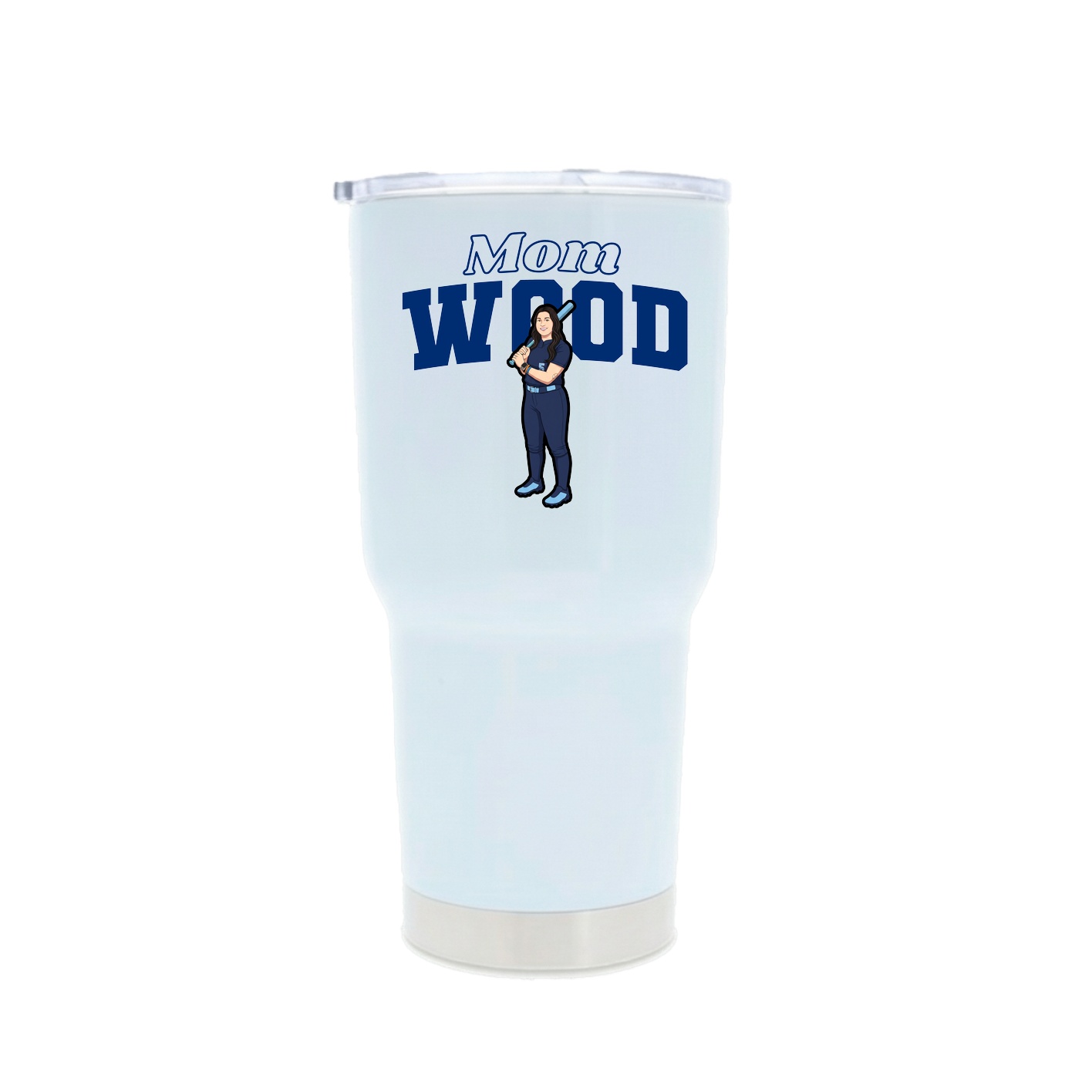 30oz Stainless Steel Tumbler — Mothers Day Block in White