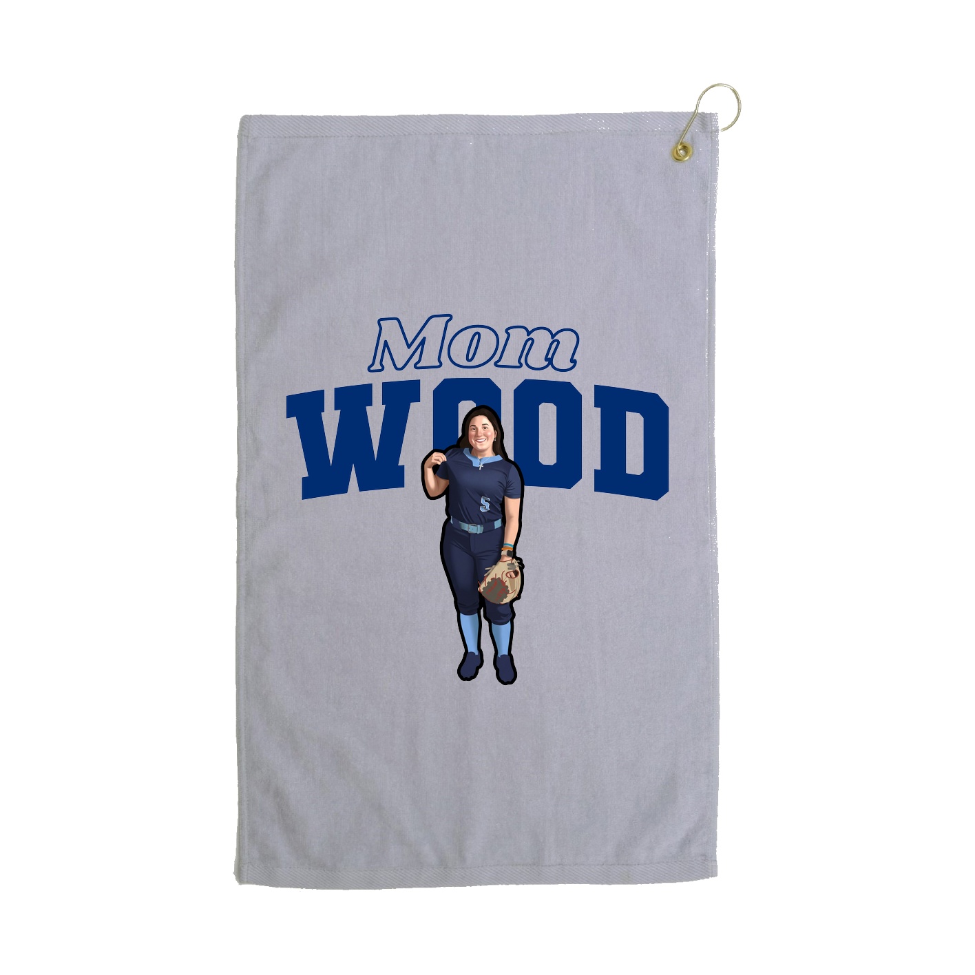 Golf Towel — Mothers Day Block in Grey