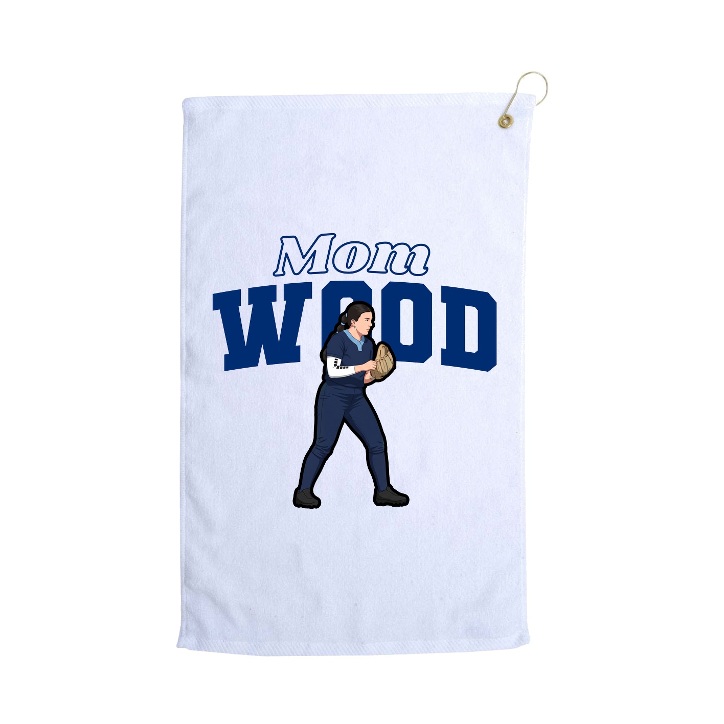 Golf Towel — Mothers Day Block in White