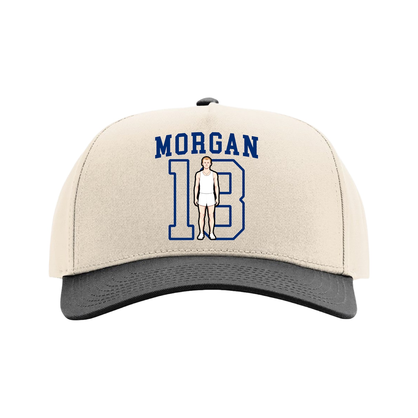 Full Fabric Five-Panel Champ Cap — Shirsey in Cream/Black