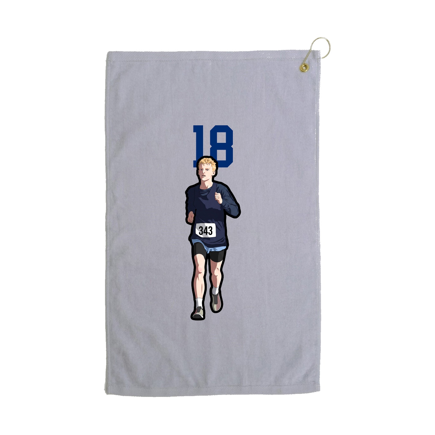 Golf Towel — Number Top in Grey