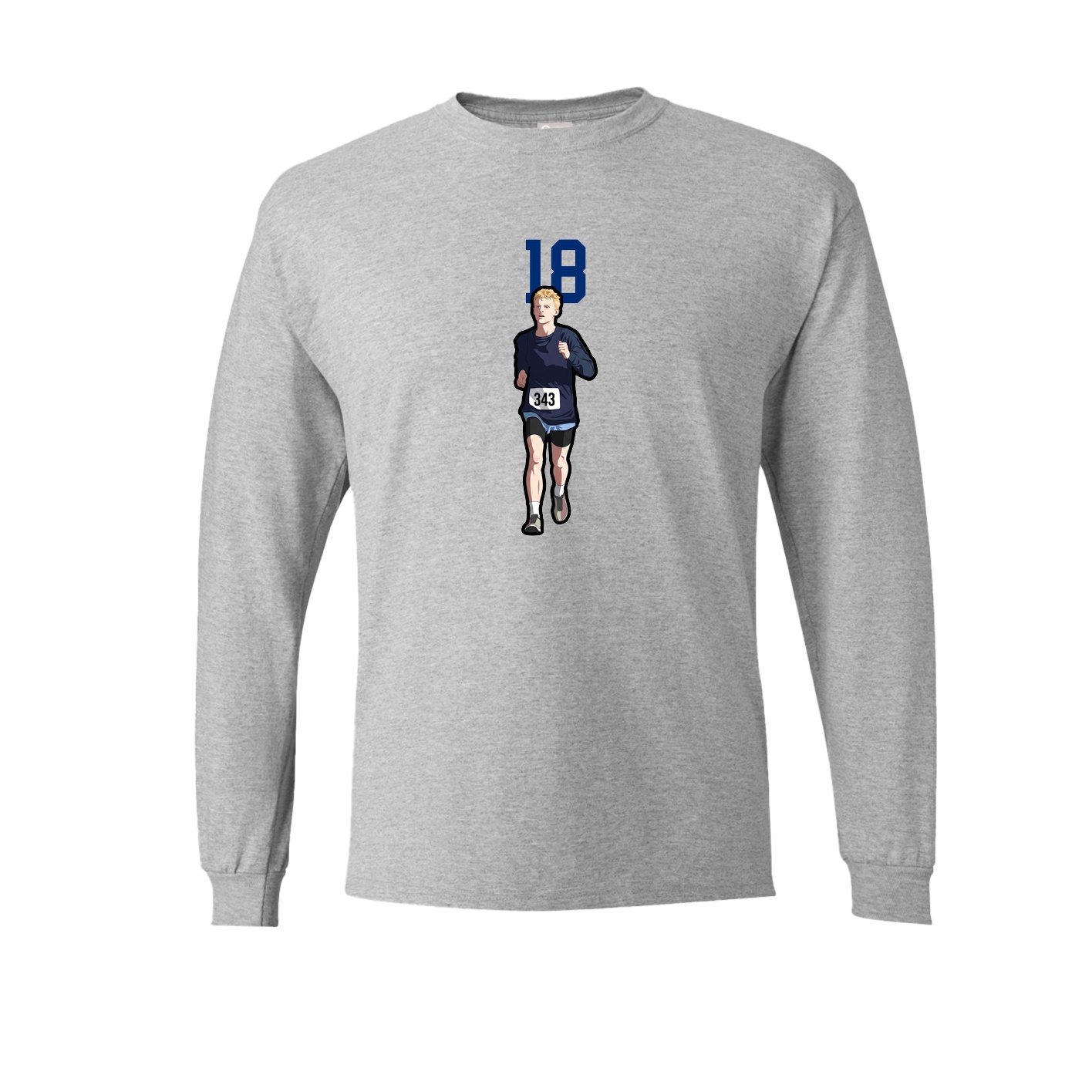 Long Sleeve Tee — Number Top in Grey