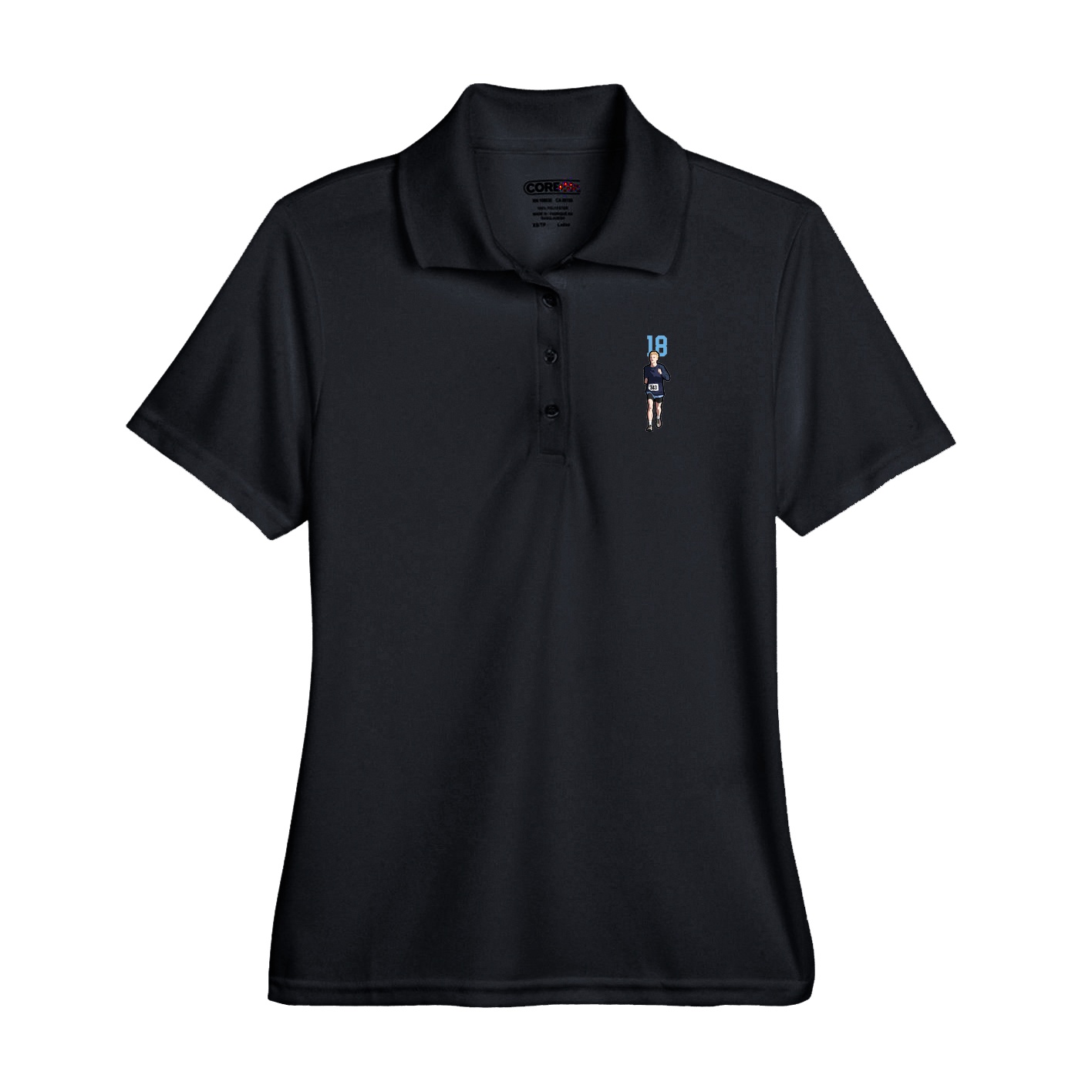Performance Polo — Number Top in Black