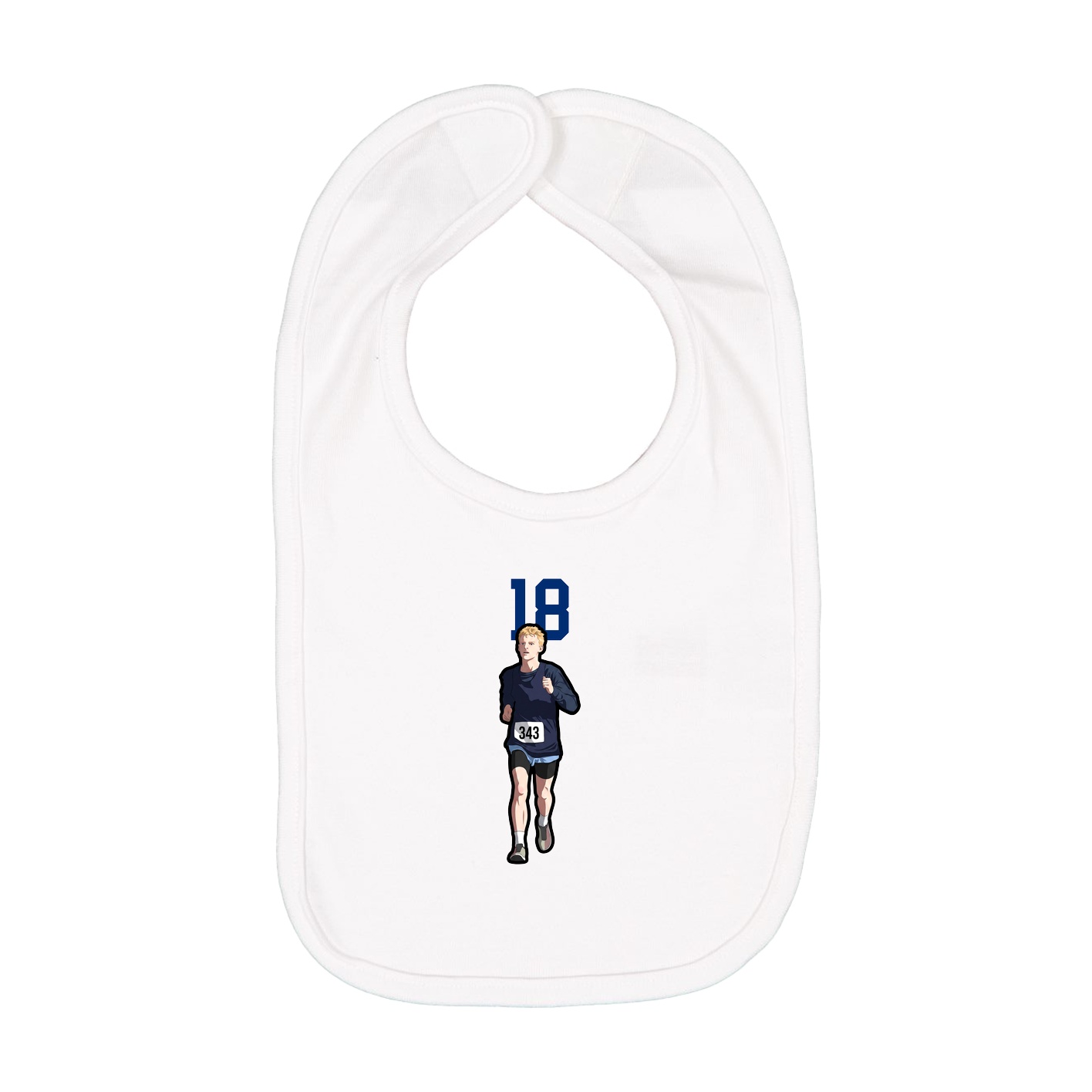 Infant Bib — Number Top in White