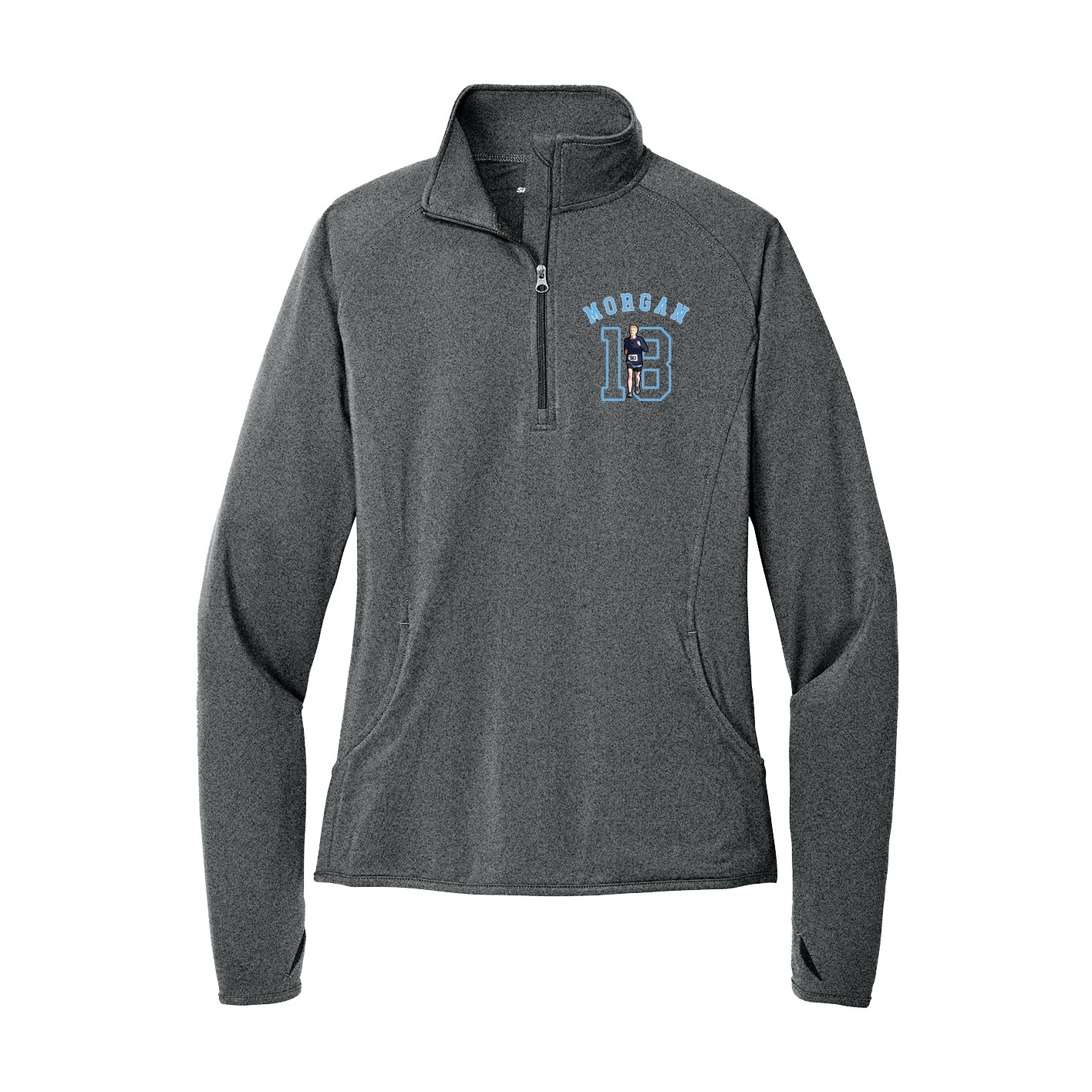 Women's Q-Zip Pullover — Shirsey Arch in Grey