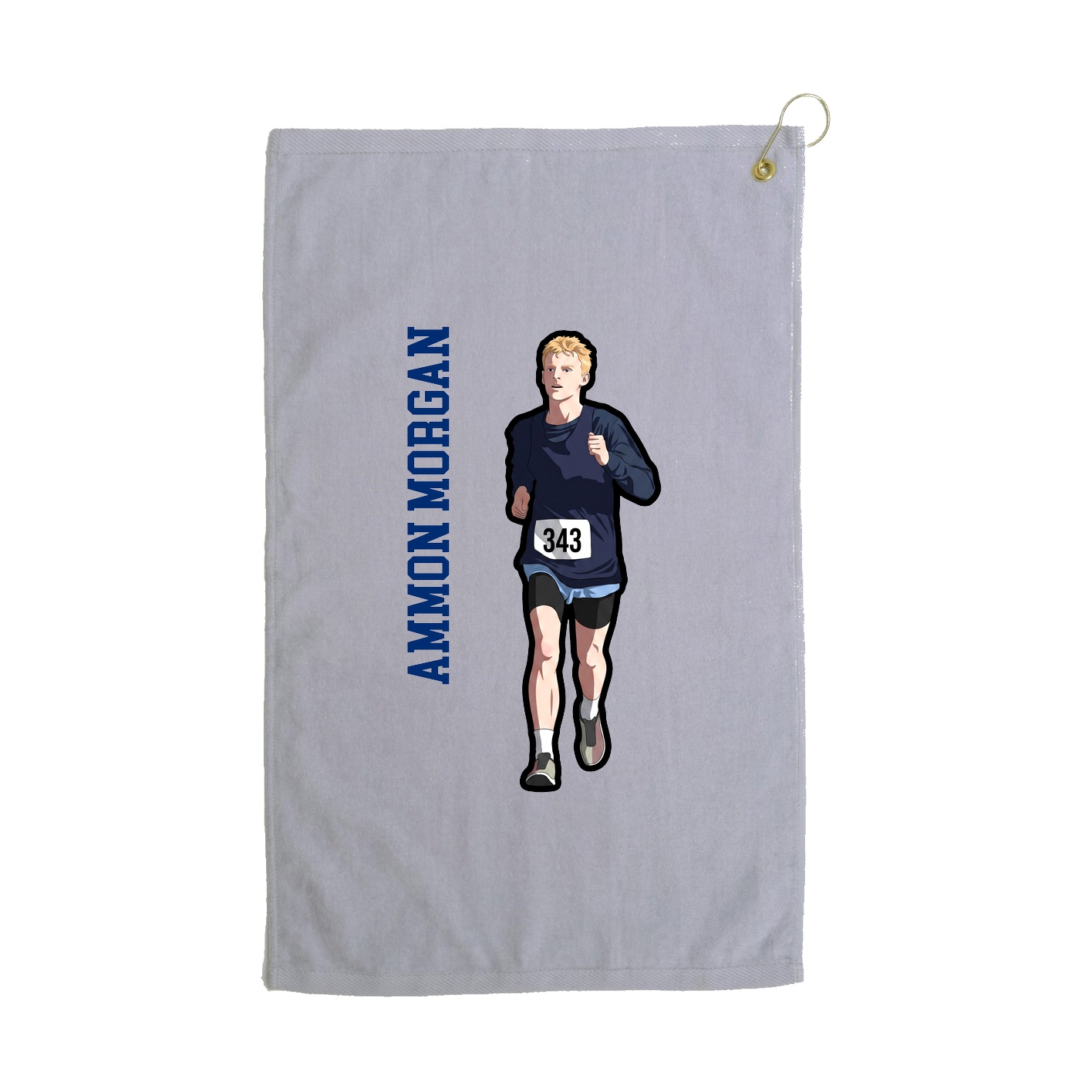 Golf Towel — Name Vertical in Grey