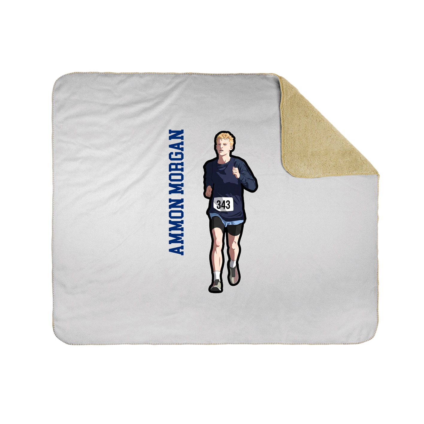 Throw Blanket — Name Vertical in White