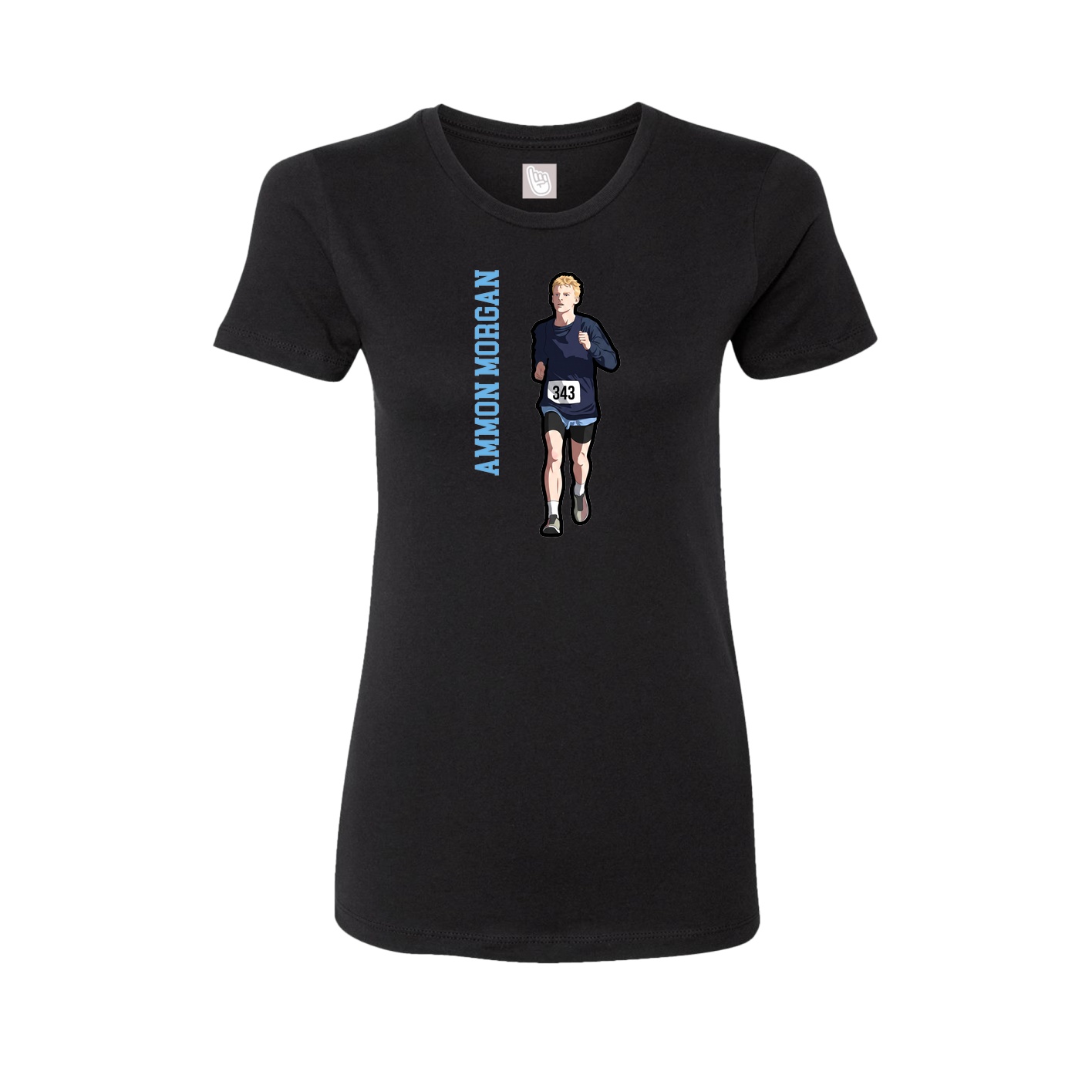Womens Tee — Name Vertical in Black