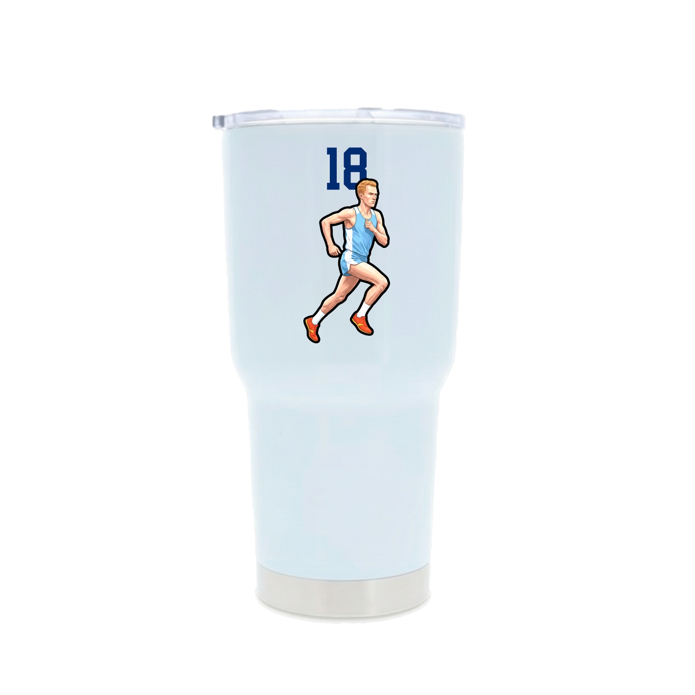 30oz Stainless Steel Tumbler — Number Top in White