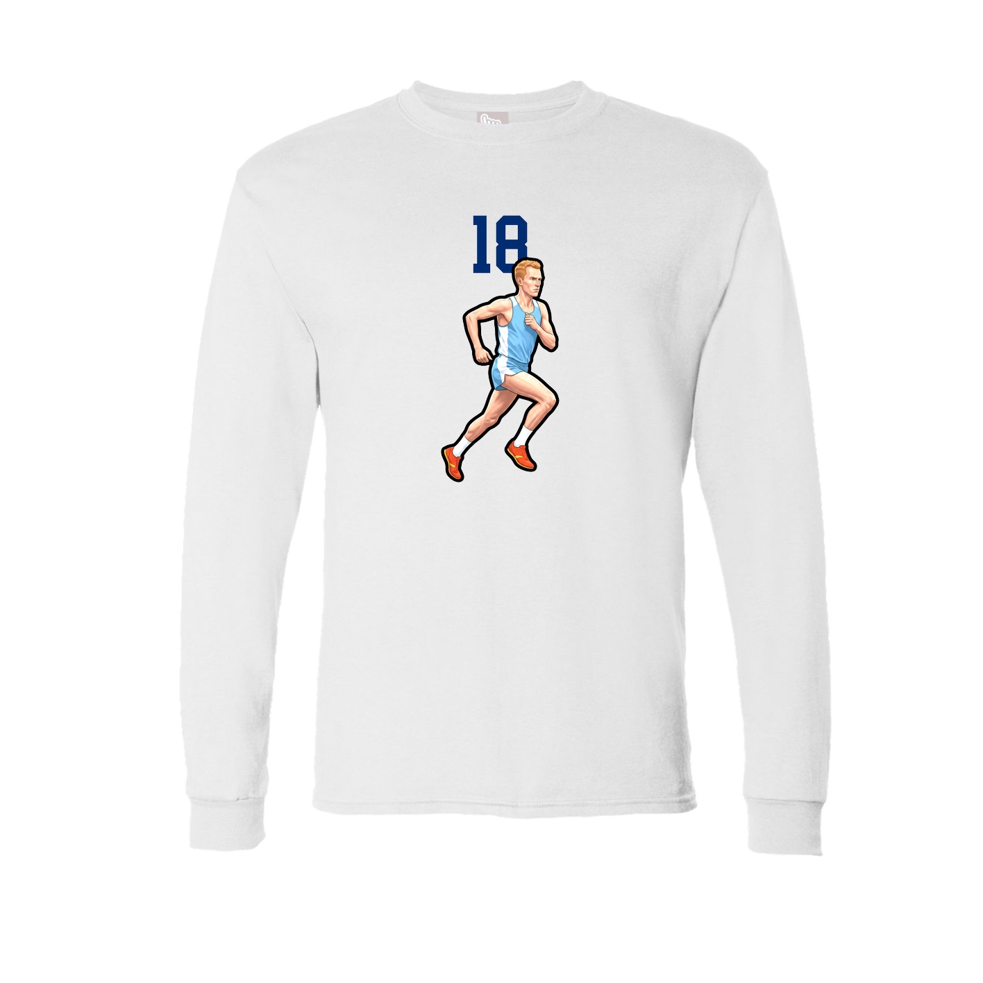 Long Sleeve Tee — Number Top in White