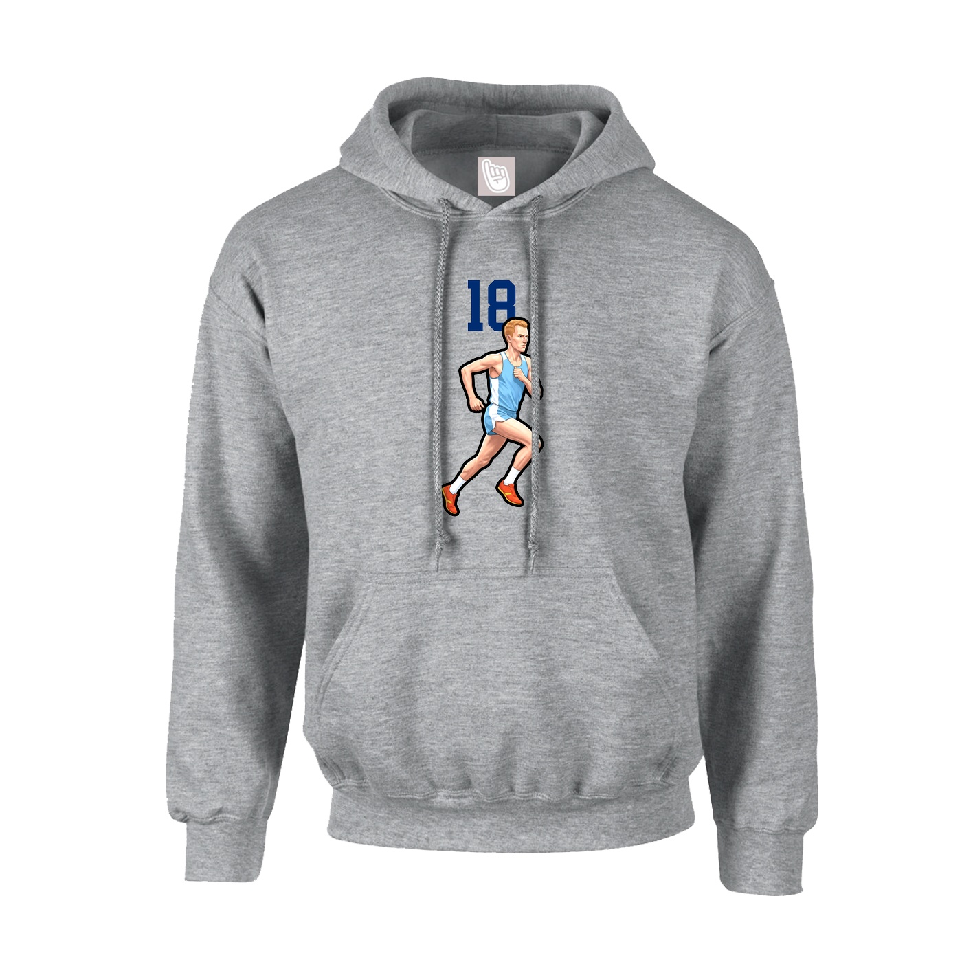 Hoodie — Number Top in Grey