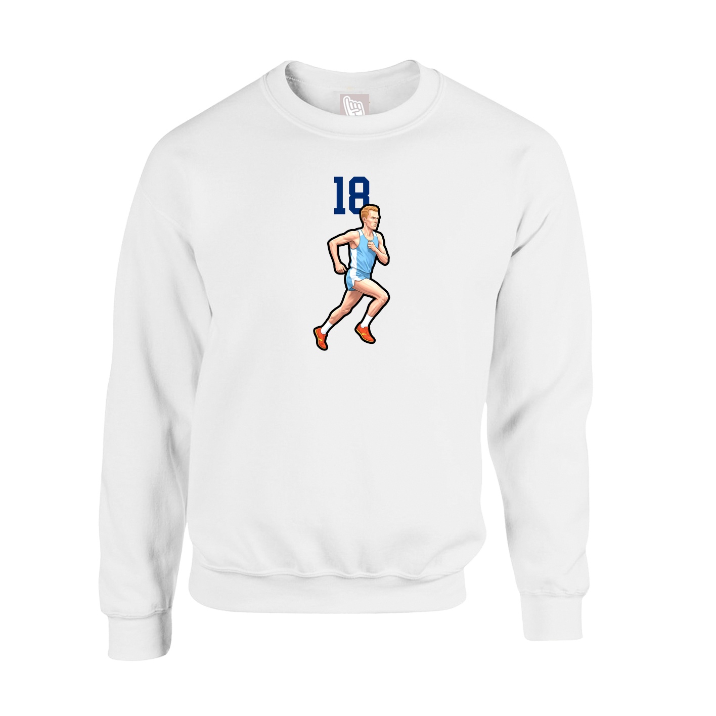 Fleece Crew — Number Top in White