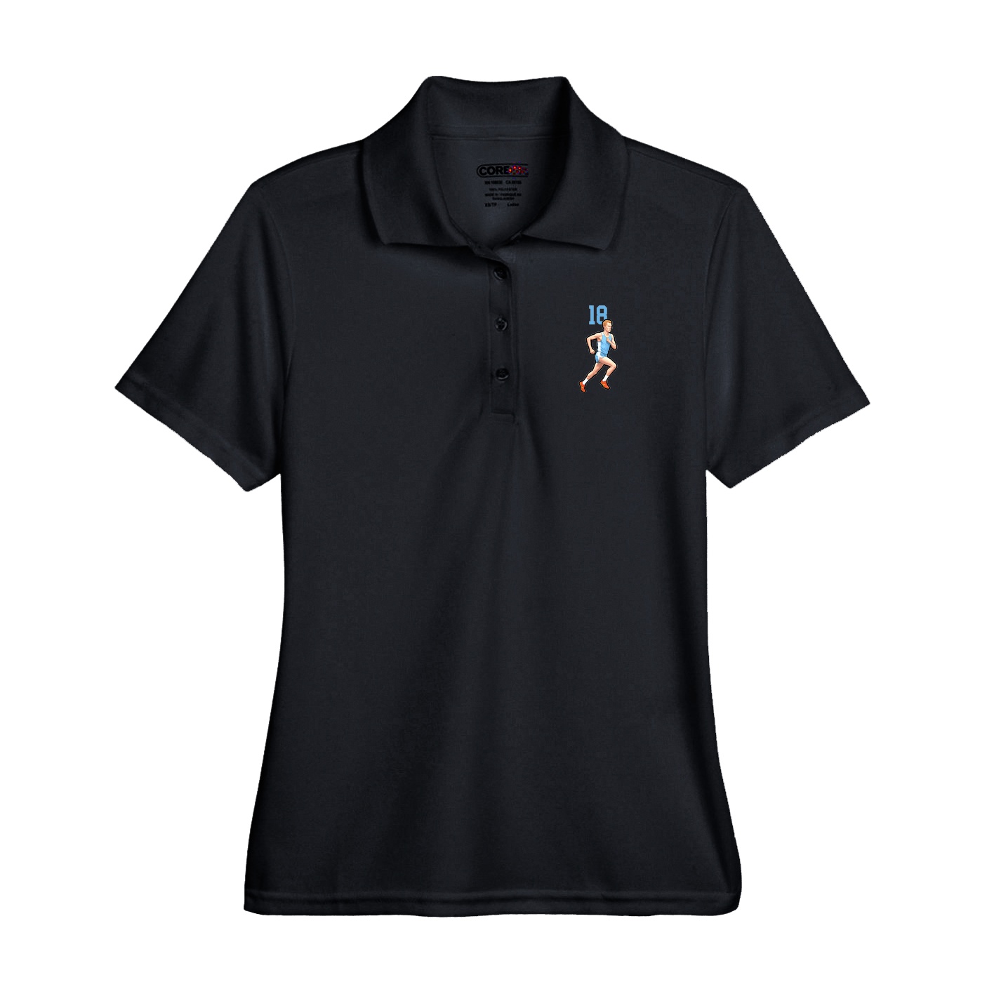 Performance Polo — Number Top in Black
