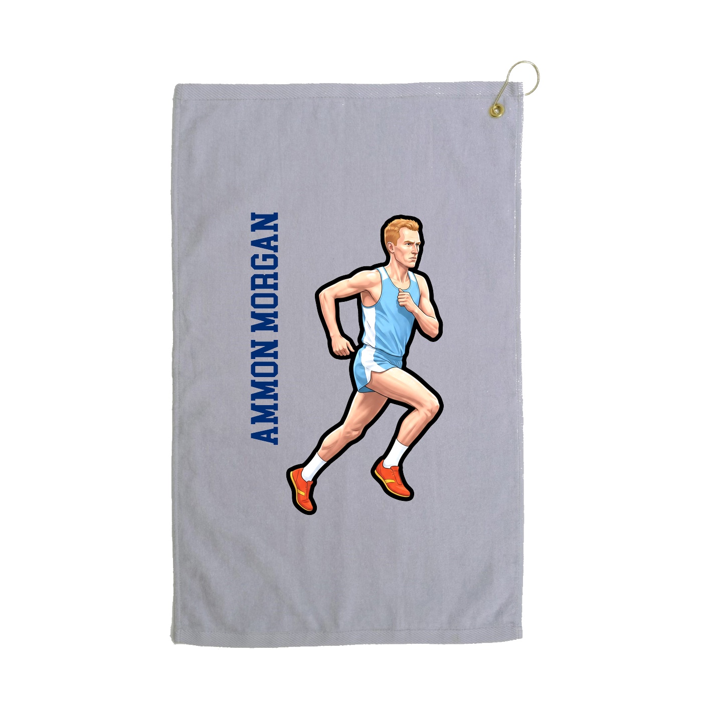 Golf Towel — Name Vertical in Grey