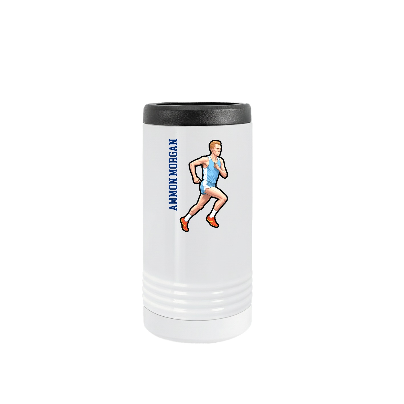 Slim Beverage Holder — Name Vertical in White