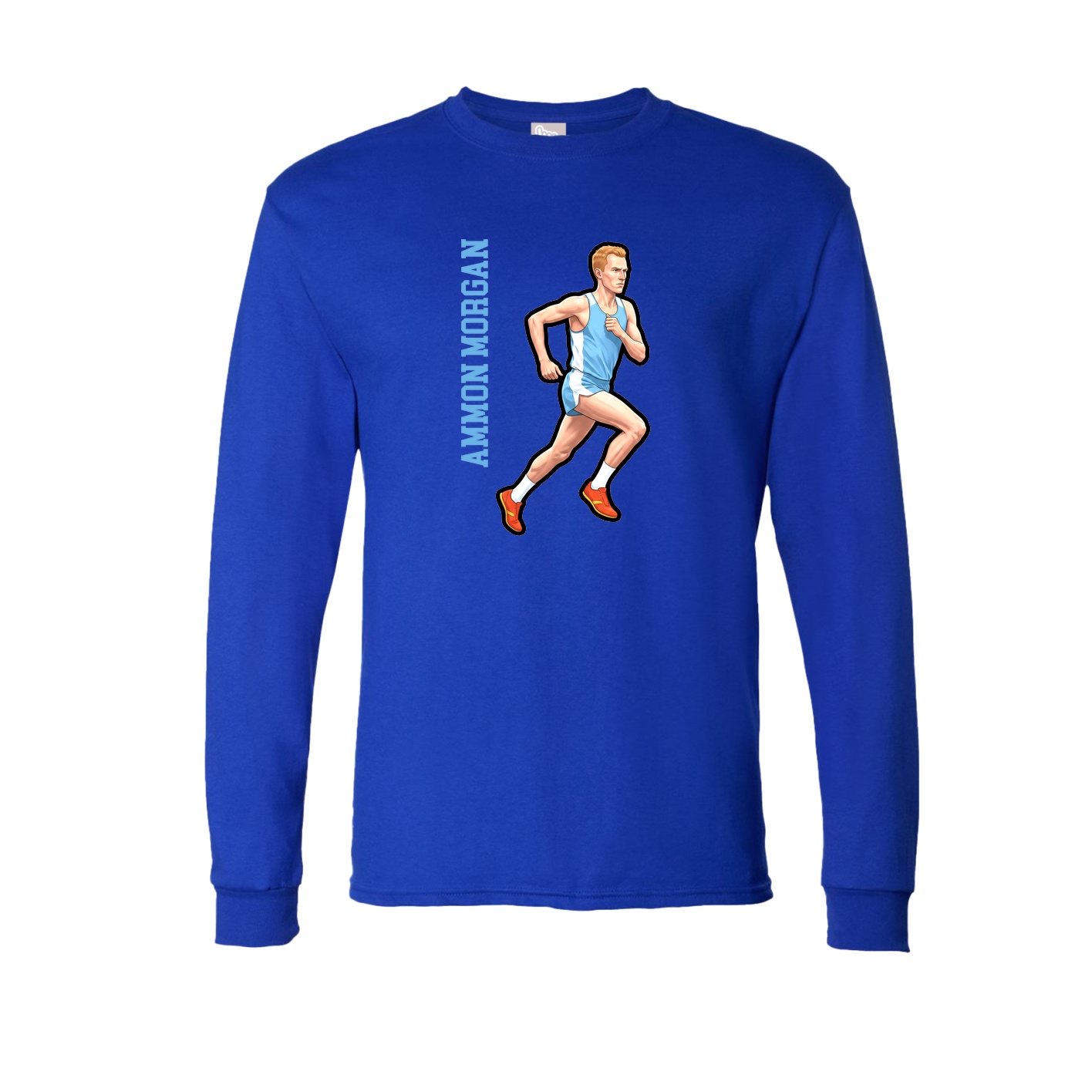 Long Sleeve Tee — Name Vertical in Royal