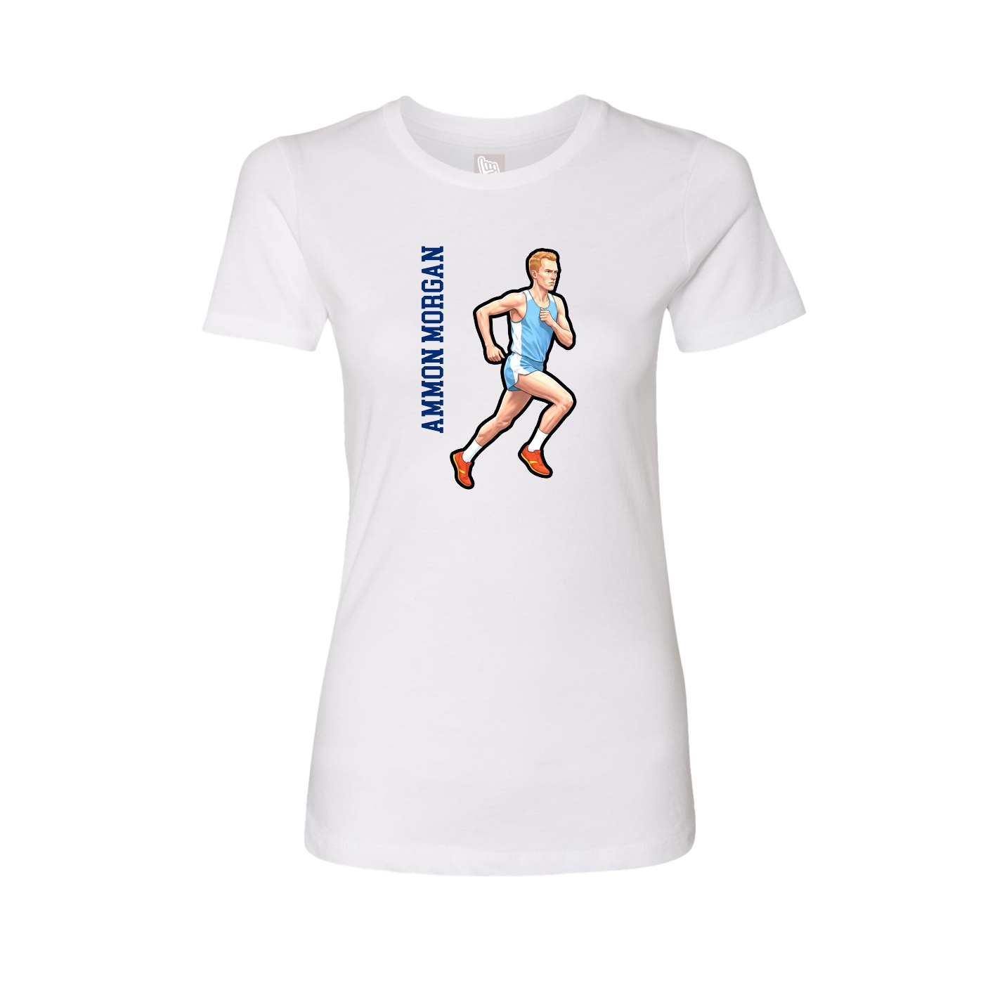 Womens Tee — Name Vertical in White