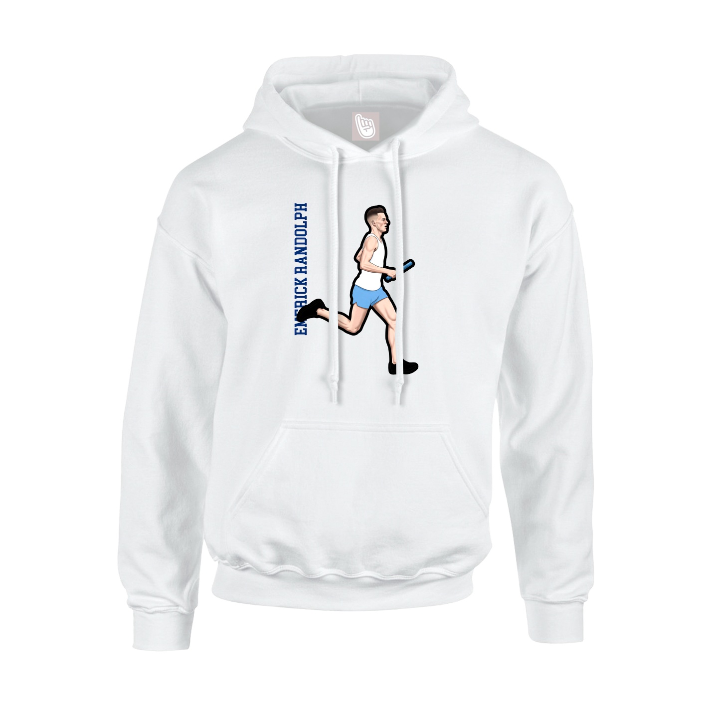 Hoodie — Name Vertical in White