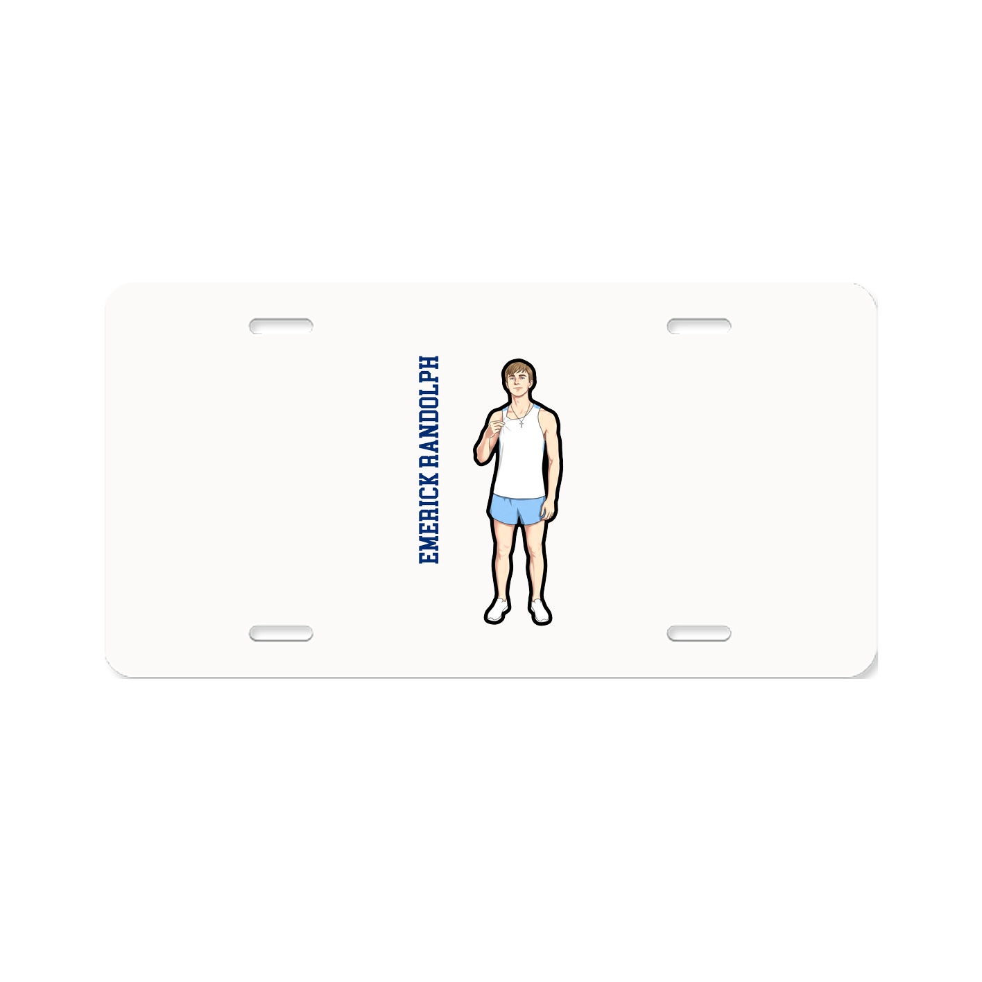 License Plate — Name Vertical in Classic
