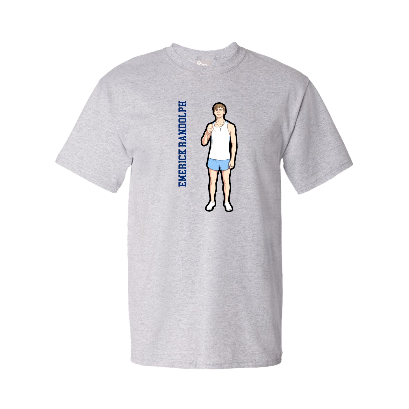 Tee — Name Vertical in Grey