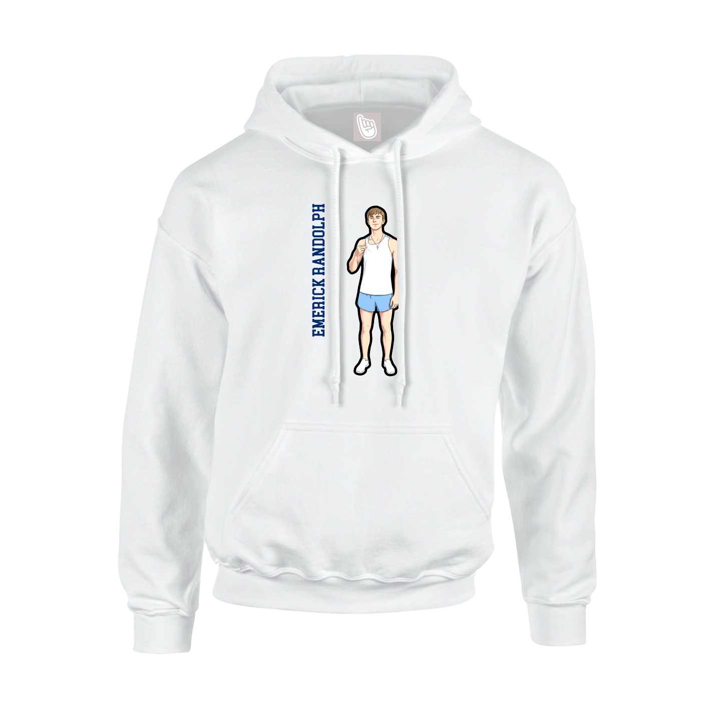 Youth Hoodie — Name Vertical in White
