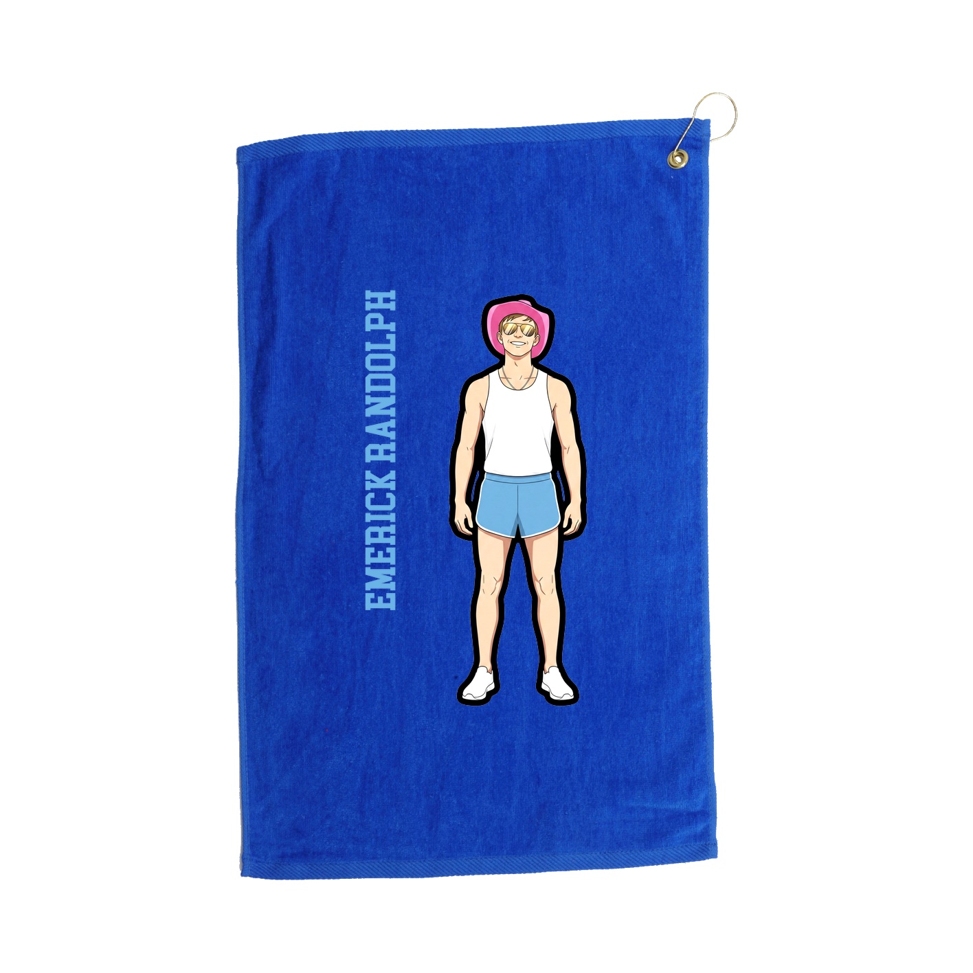 Golf Towel — Name Vertical in Royal