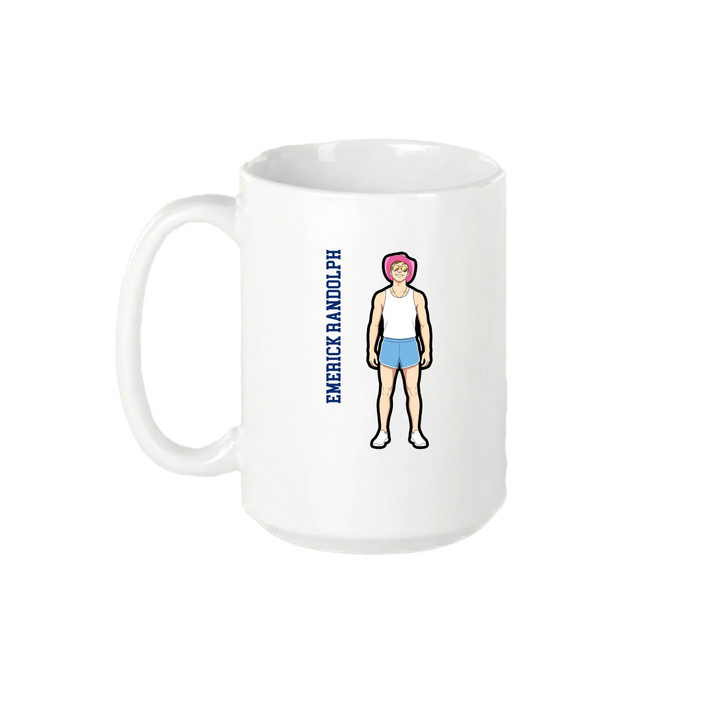 15oz Coffee Mug — Name Vertical in White