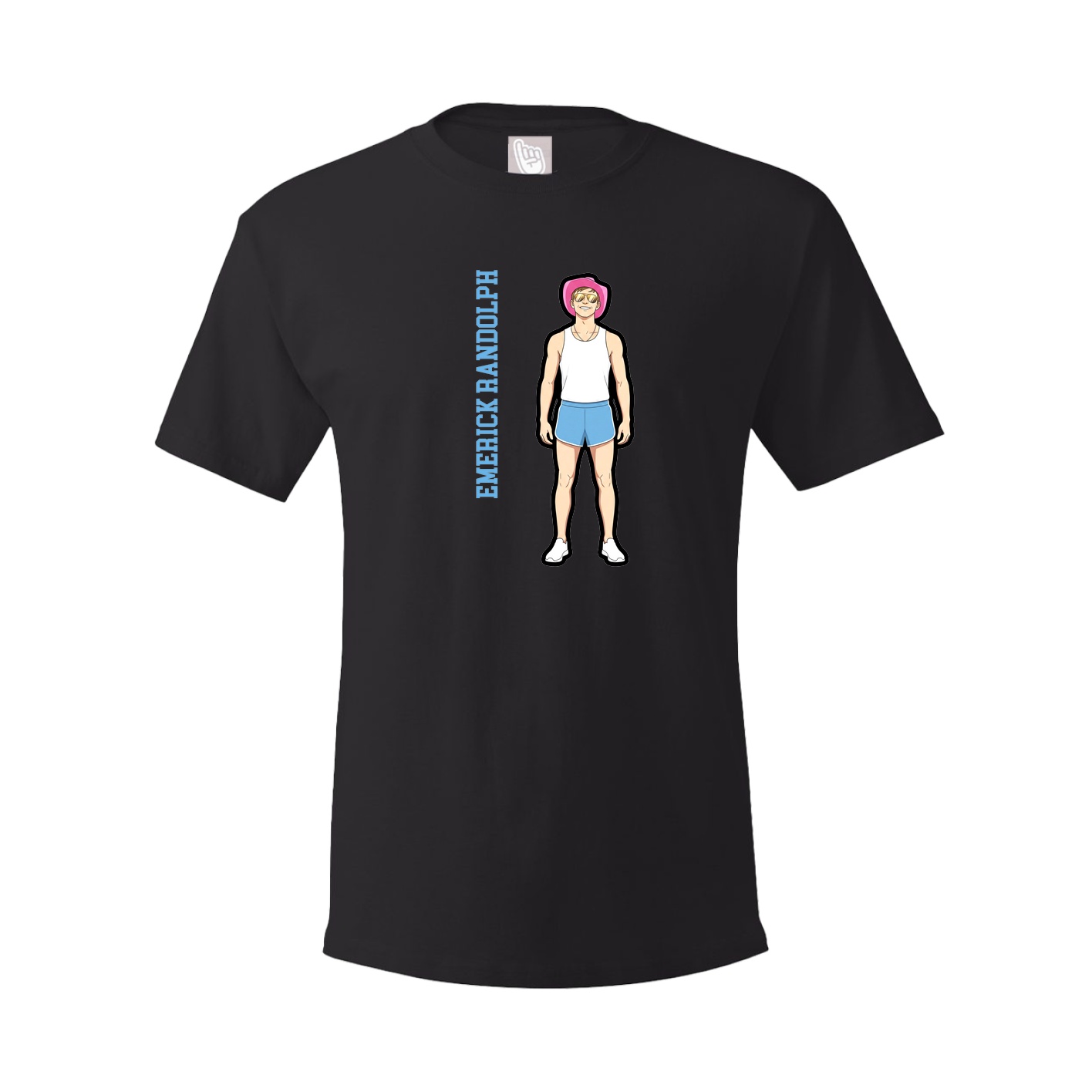Youth Tee — Name Vertical in Black