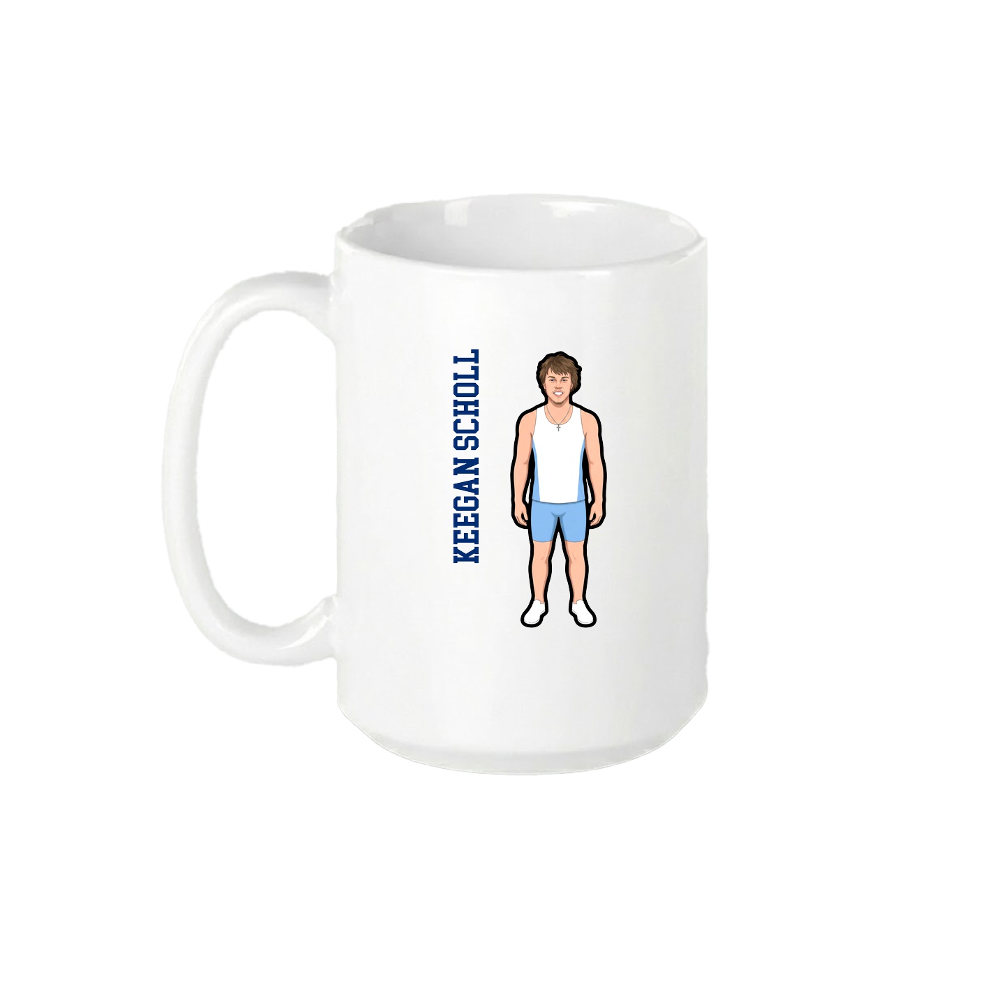 15oz Coffee Mug — Name Vertical in White