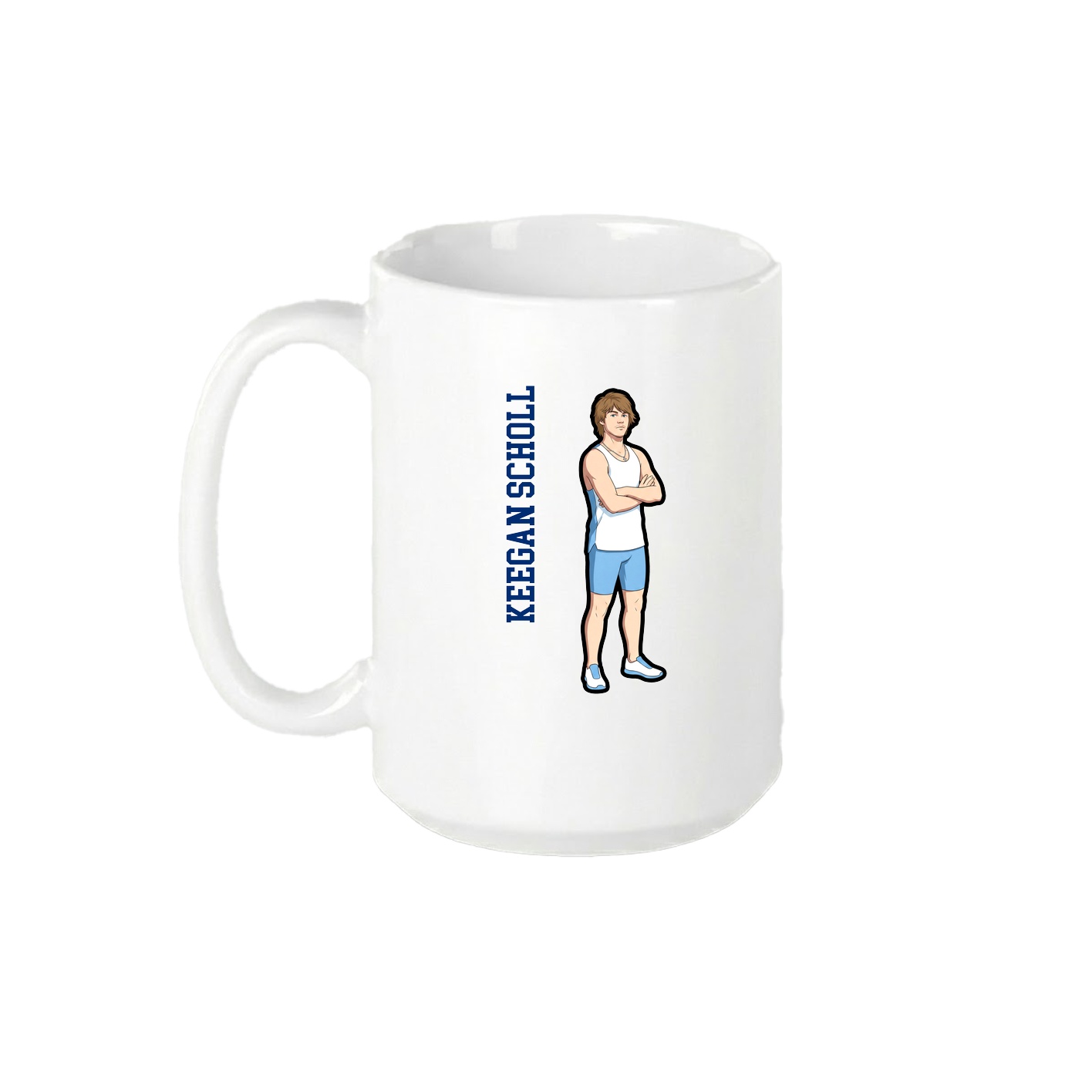 15oz Coffee Mug — Name Vertical in White