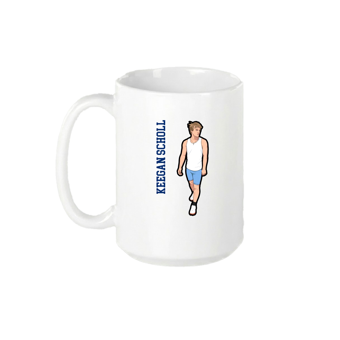 15oz Coffee Mug — Name Vertical in White