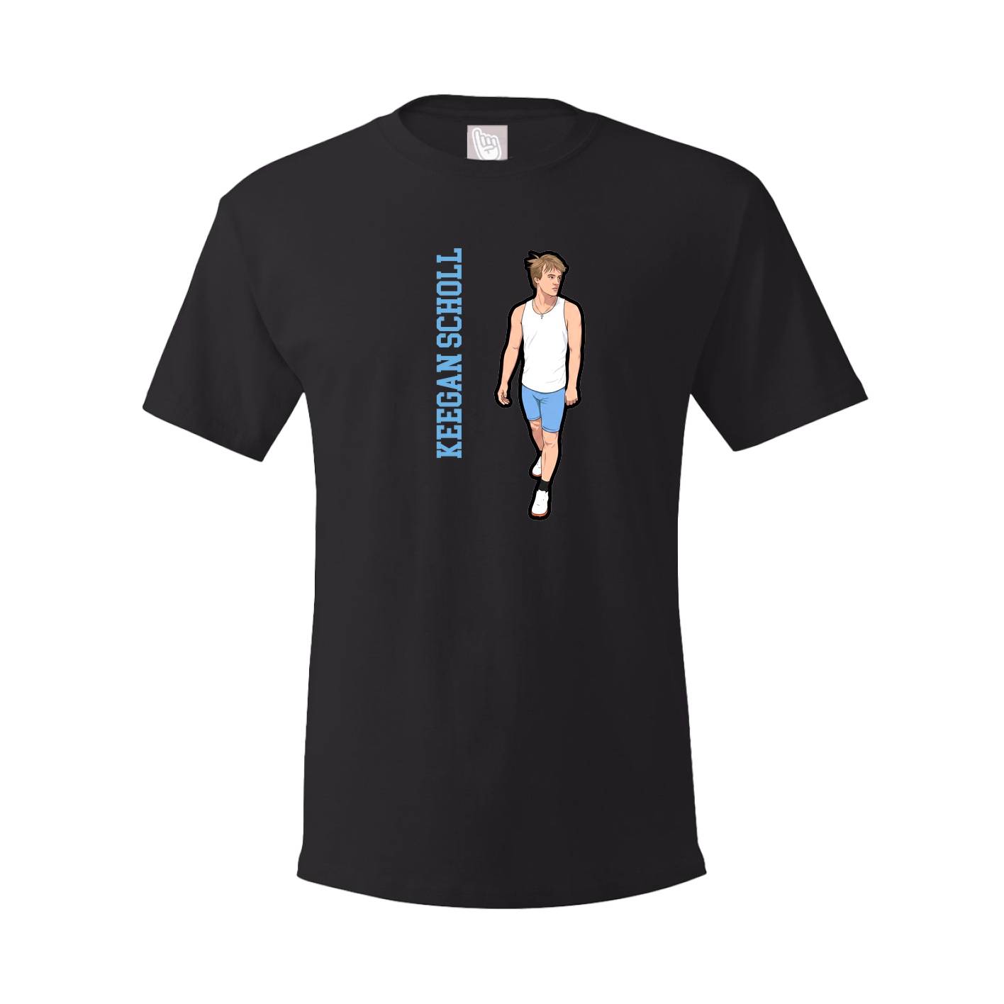 Youth Tee — Name Vertical in Black