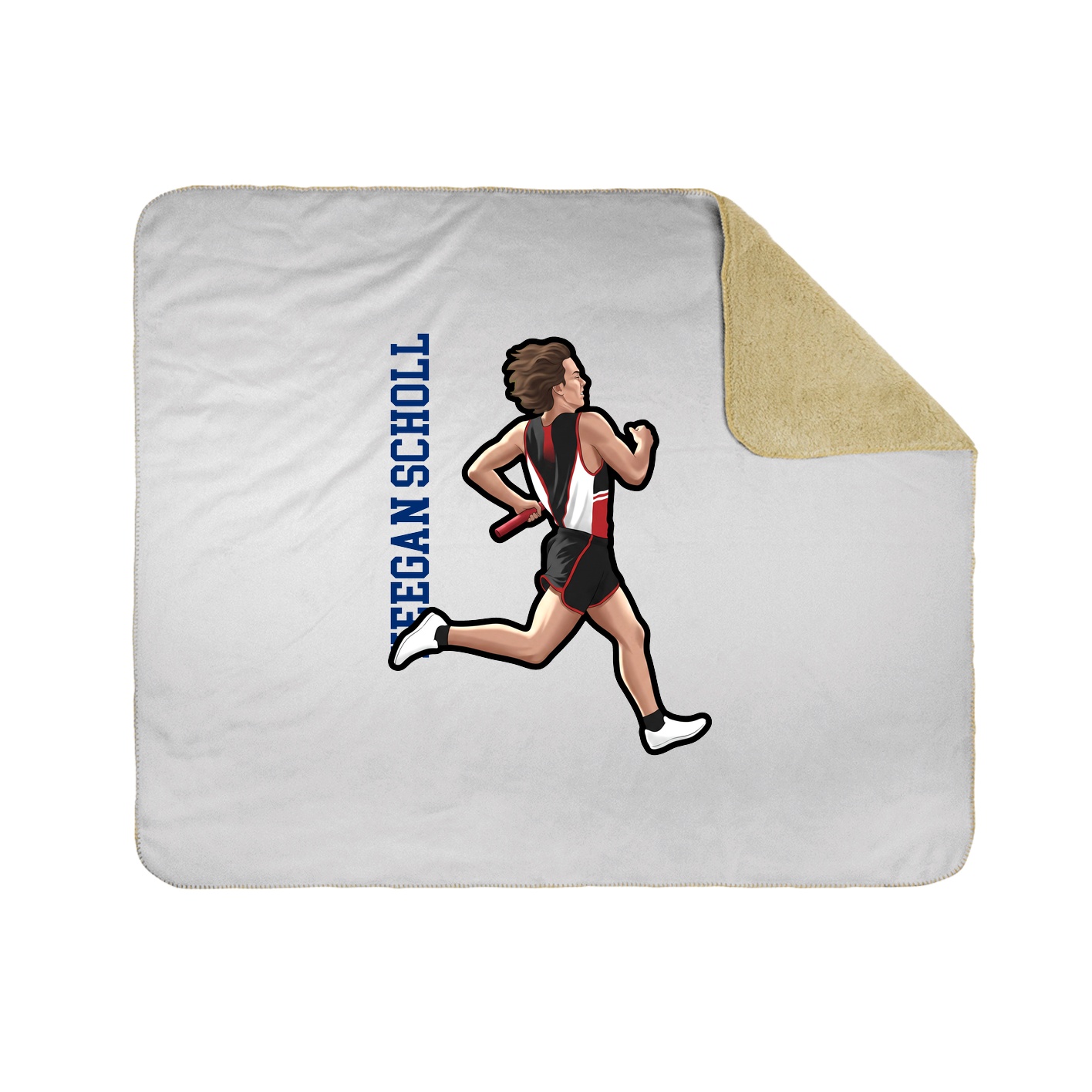 Throw Blanket — Name Vertical in White