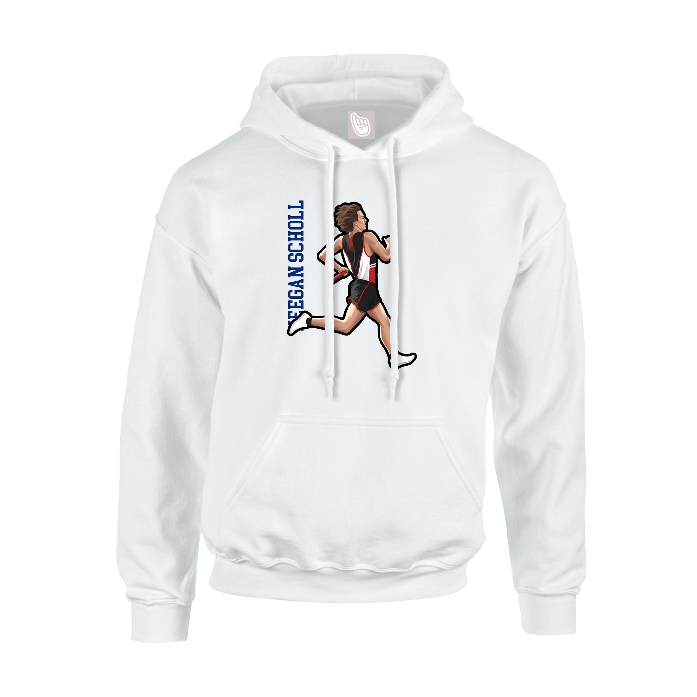 Youth Hoodie — Name Vertical in White