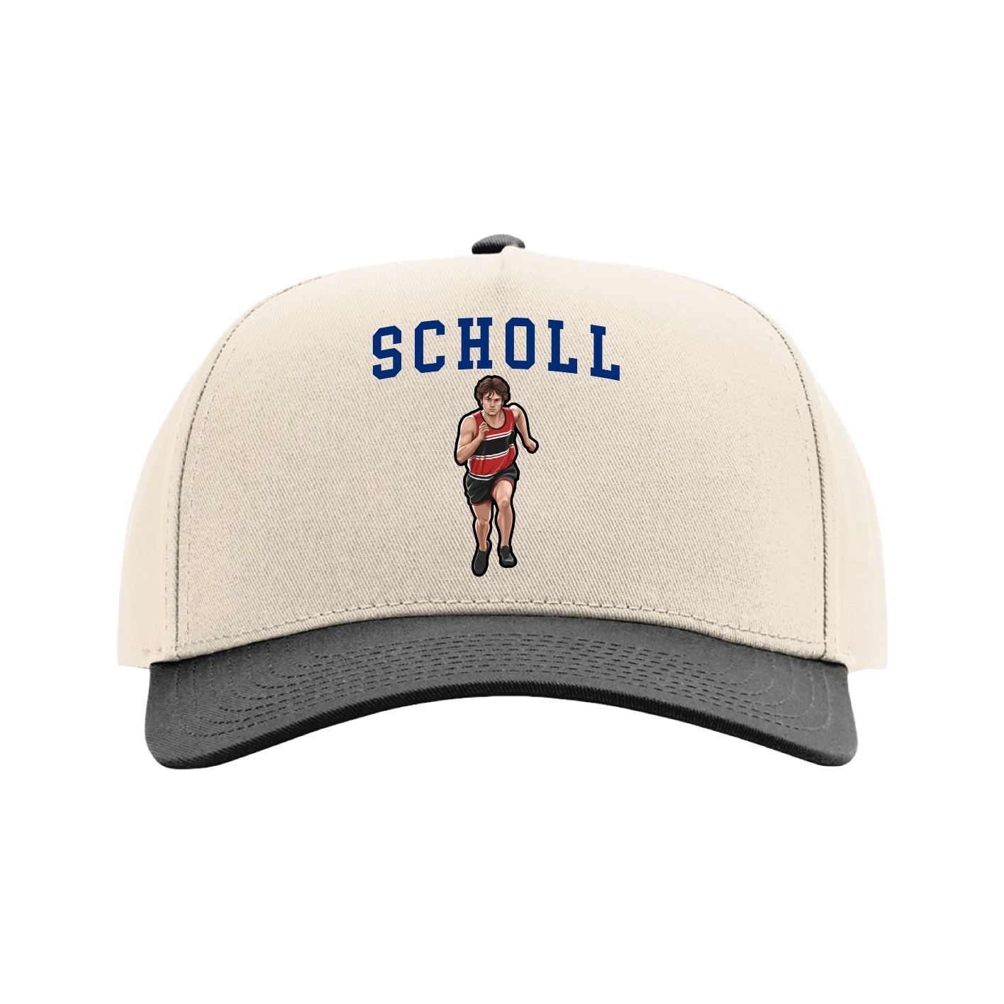 Full Fabric Five-Panel Champ Cap — Shirsey in Cream/Black